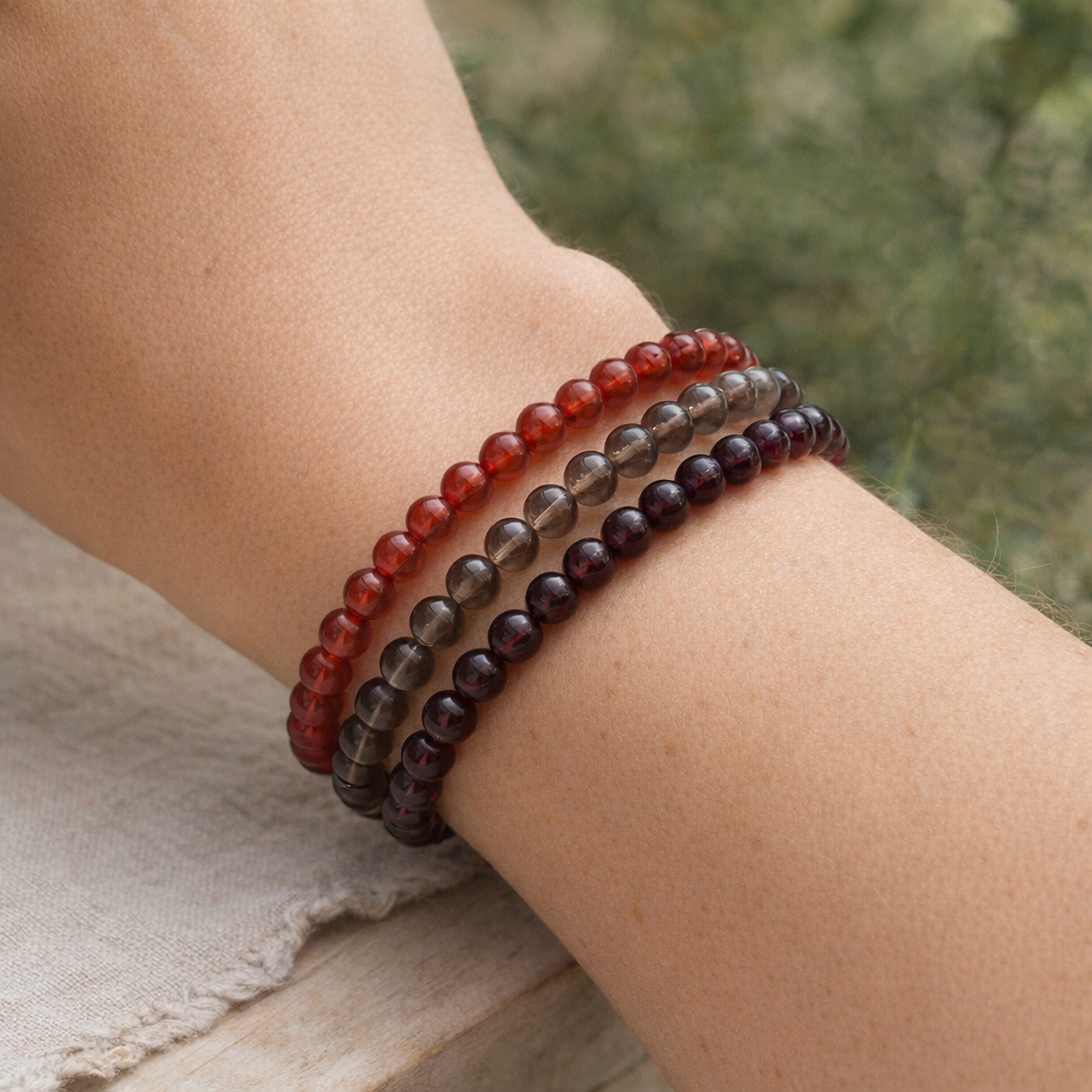 Lebensquelle Plus Armband Karneol Mini-Kugelarmband, 4 mm – Bild 5 von 5