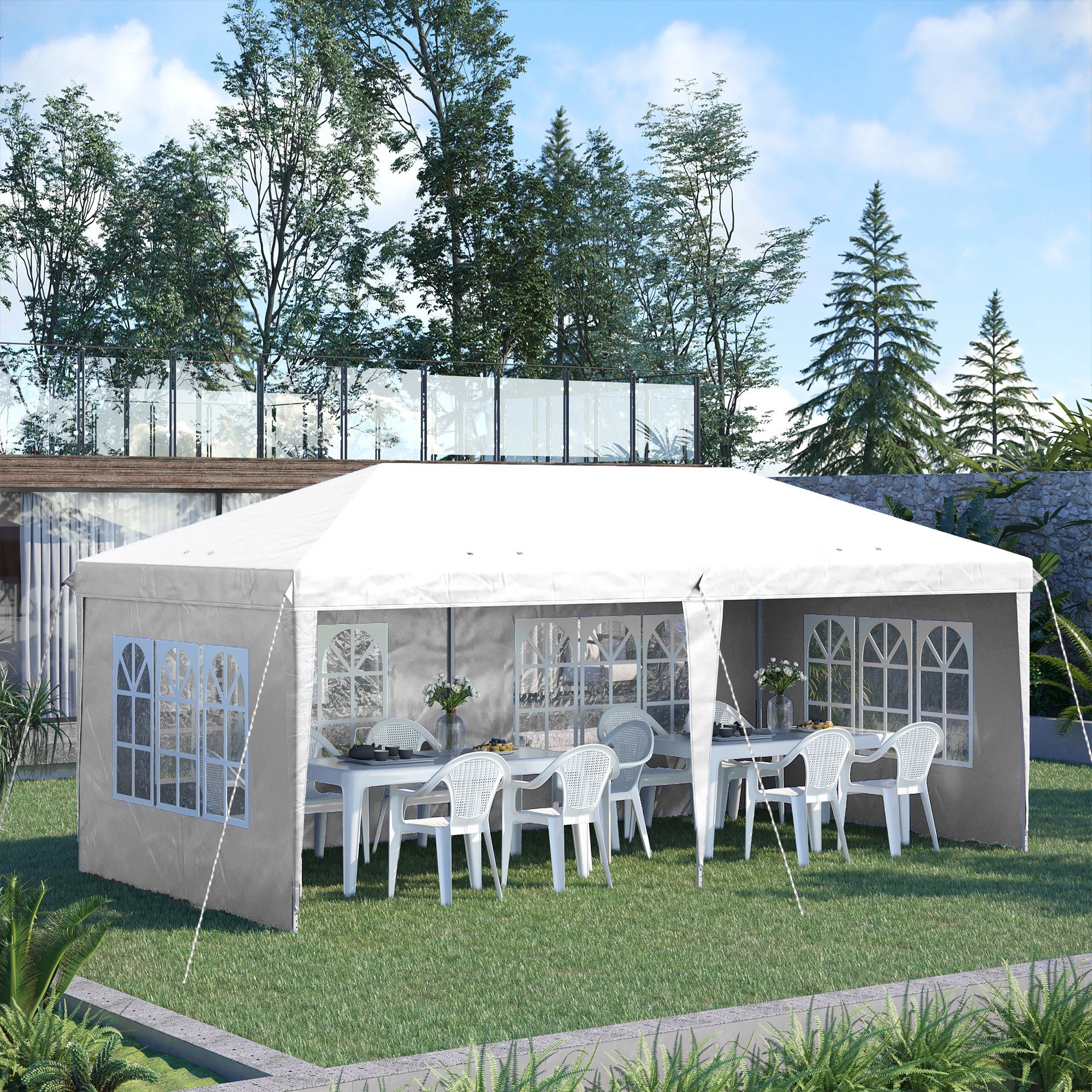 Outsunny Faltpavillon Partyzelt mit UV-Schutz, mit günstig online kaufen