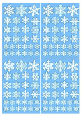 Fenstersticker 108 Weihnachten Fensterbilder Fensterdeko Schneeflocken H0202, Alster Herz, Abnehmbare Fensterdeko Haftende PVC Aufkleber