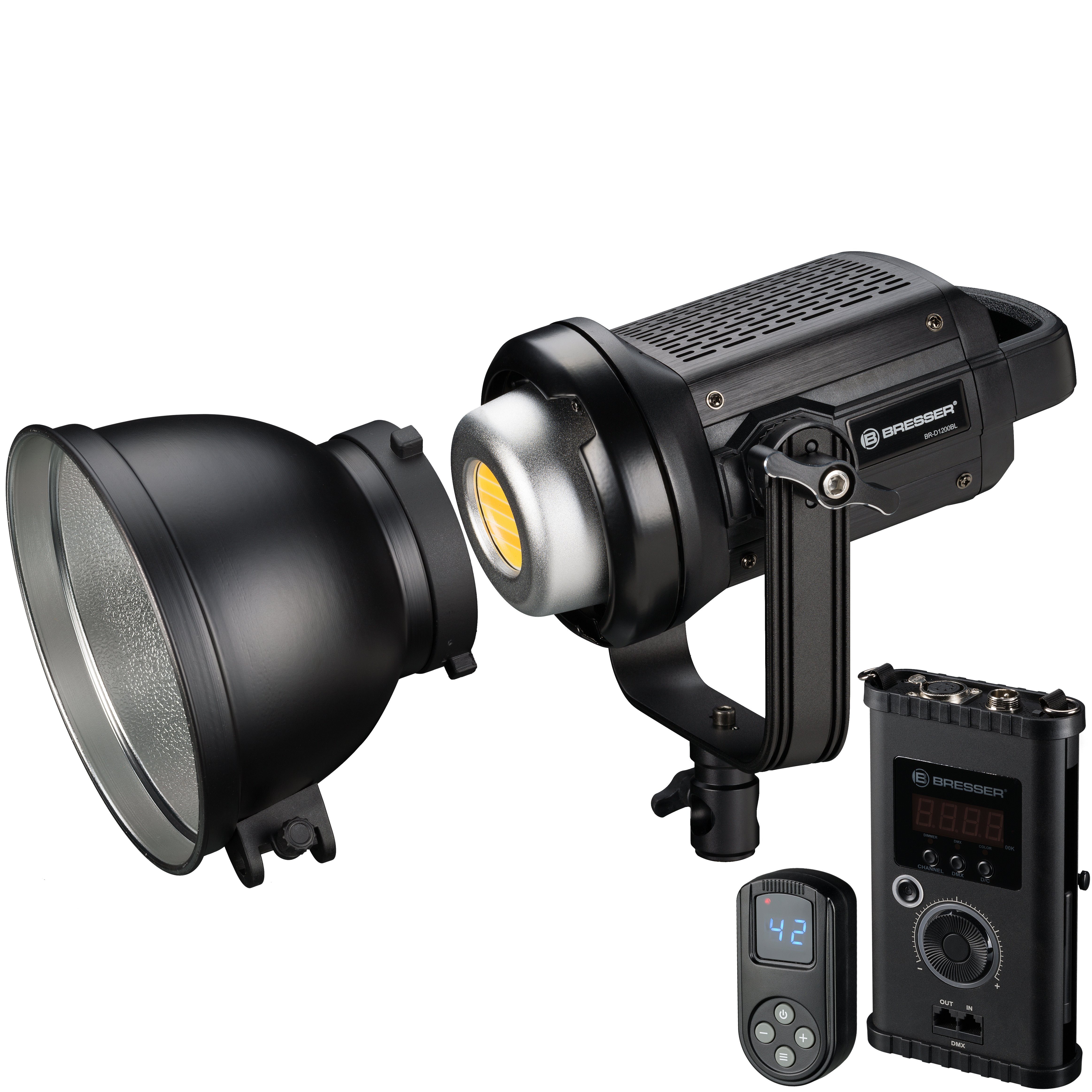 BRESSER Tageslichtlampe BRESSER BR-D1200BL COB LED Studiolampe 120W mit Bowens-Anschluss für …