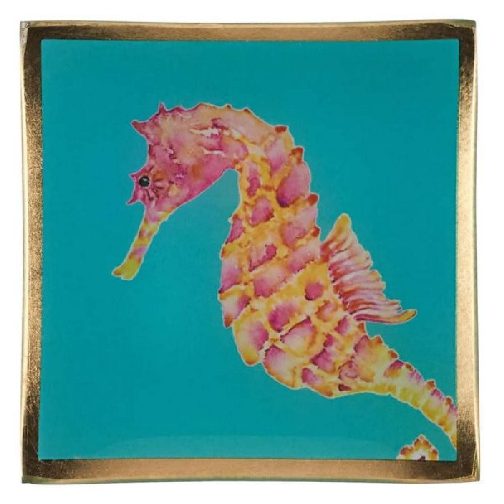Giftcompany Schmuckkassette Glasteller Love Plates Seepferdchen (10x10cm)