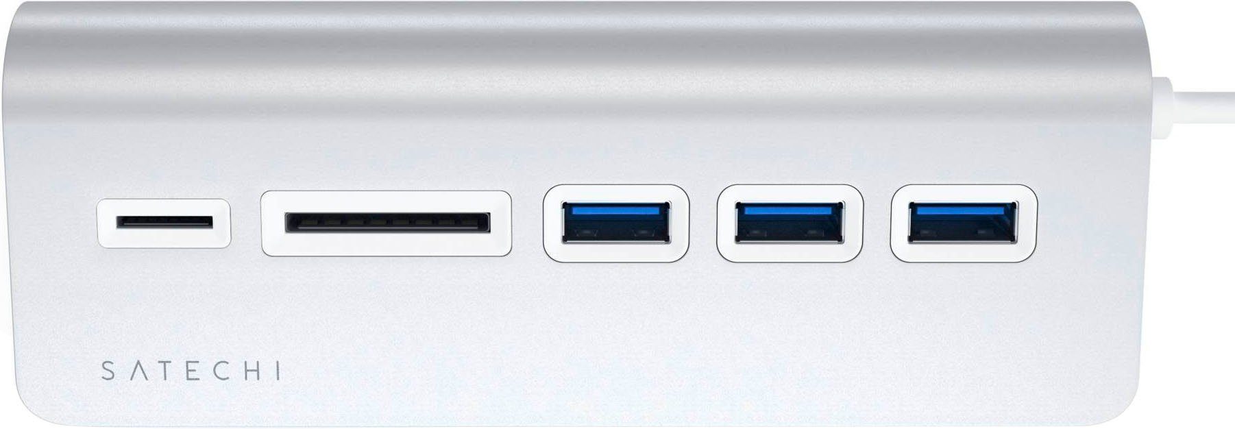 Satechi Type-C Aluminum USB Hub & Card Reader USB-Adapter USB 3.0 Typ A zu USB Typ C