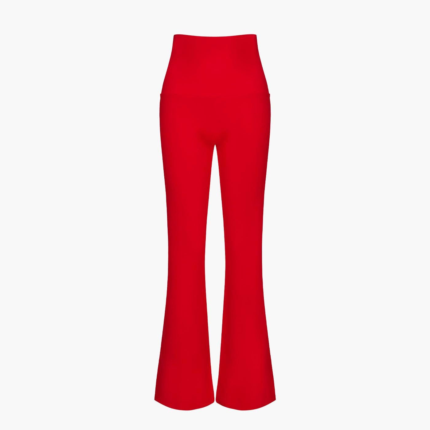 cfab by creamy fabrics Loungehose Cotton Flared Bootcut Leggings-Fire Red-L günstig online kaufen