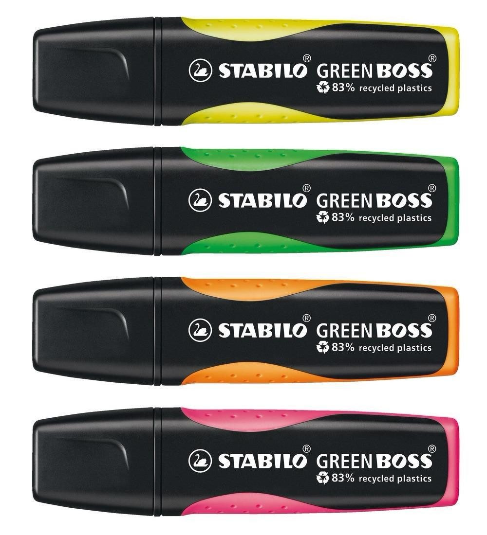 STABILO Marker STABILO GREEN BOSS Textmarker - 2+5 mm - 4er Tischset