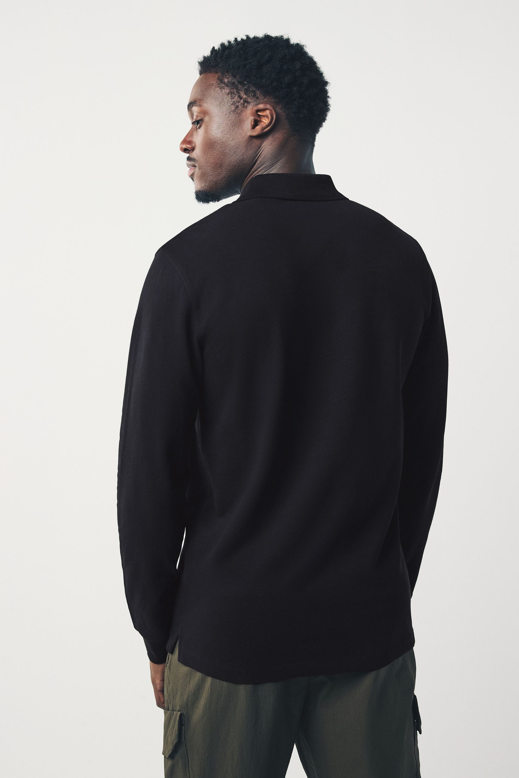 Next Langarm-Poloshirt Slim Fit Pikee-Poloshirt mit langen Ärmeln (1-tlg) günstig online kaufen