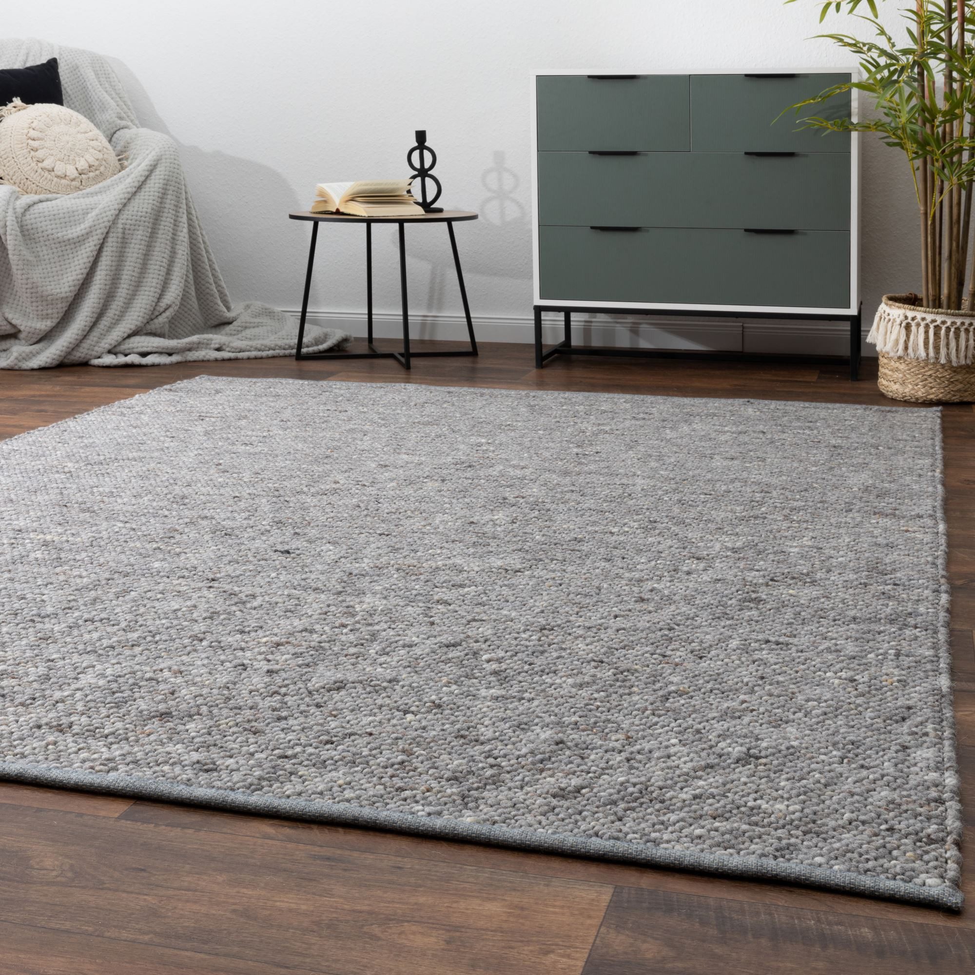 Steffensmeier Wollteppich Benin mit Fusselstopp, Rechteckig, Handwebteppich günstig online kaufen