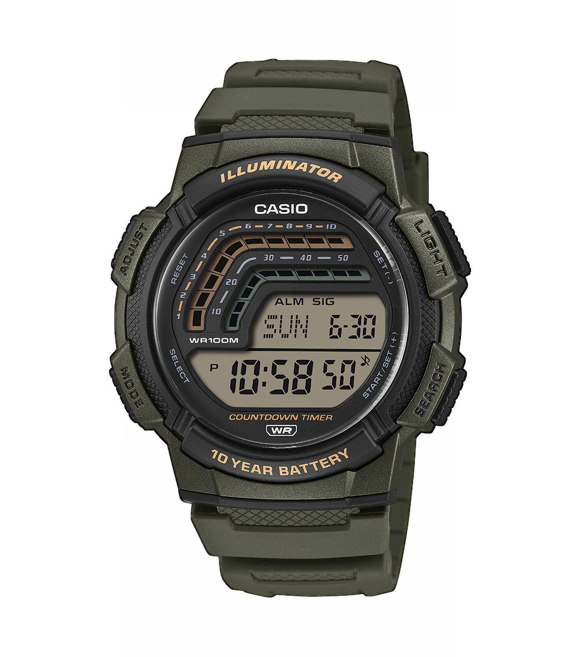 CASIO TIMELESS COLLECTION Chronograph WS-1800-3AVEF, Quarzuhr, Armbanduhr, Herrenuhr, digital, automatischer Kalender