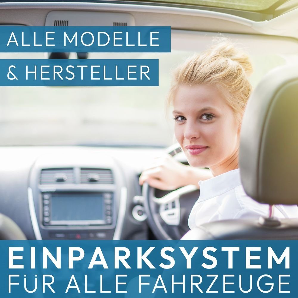 VSG24 Display Premium-Einparkhilfe ECHO PLUS Schwarz PDC-22121 Rückfahrkamera (4 x Parksensoren hinten mit Stecksystem, Parkhilfe inklusive Display)