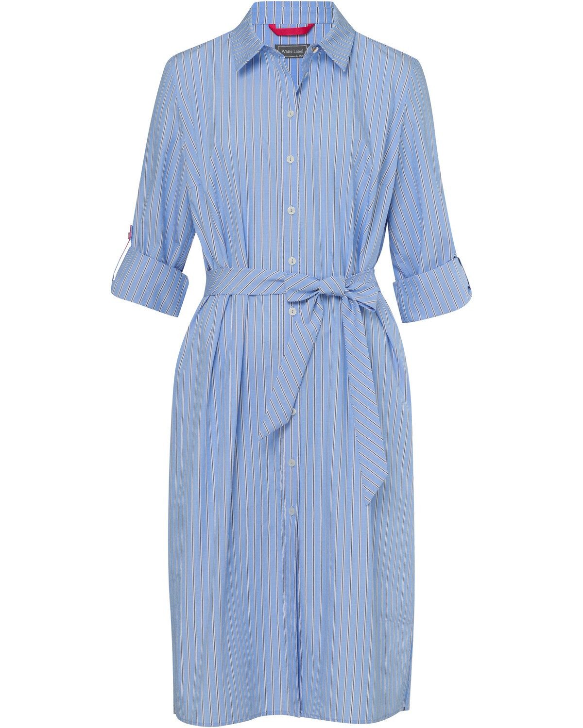 Midikleid Hemdblusenkleid mit Streifen
