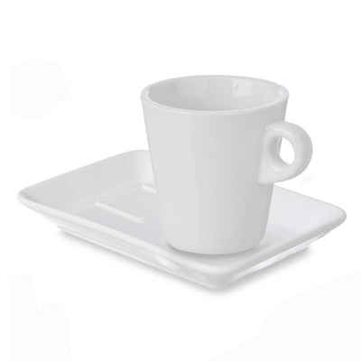 Annastore Tasse 12-teiliges Kaffeetassen-Set, Porzellan Tassen mit Untertellern