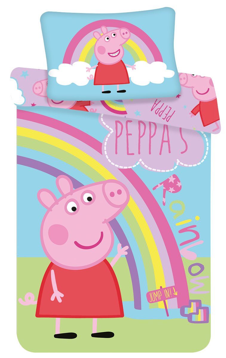 Peppa Pig Kinderbettwäsche Peppa Wutz Kinderbettwäsche 100 x 135 + 40 x 60 günstig online kaufen