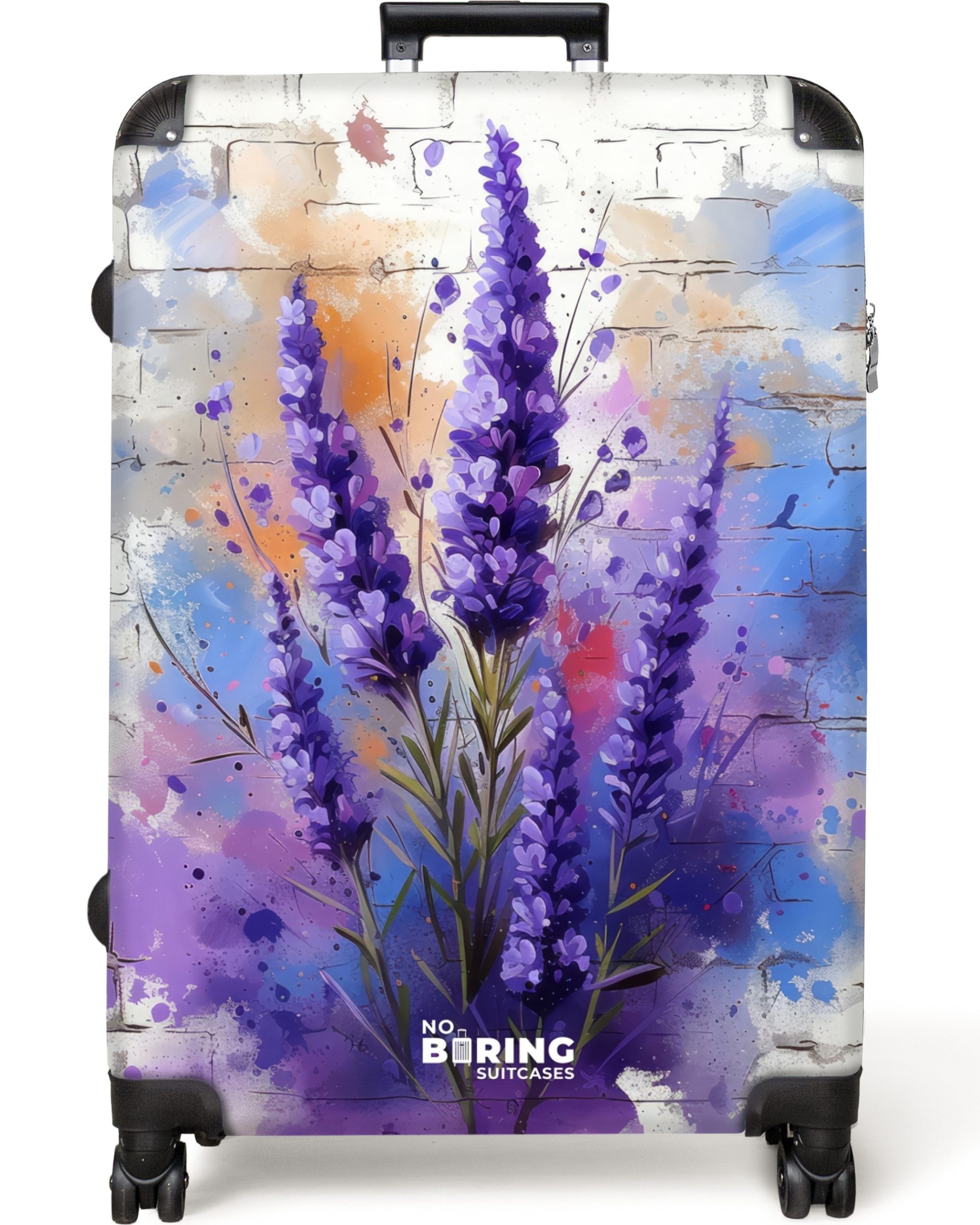 NoBoringSuitcases.com© Hartschalen-Trolley Lila-Lavendel im Graffiti-Stil 7 günstig online kaufen