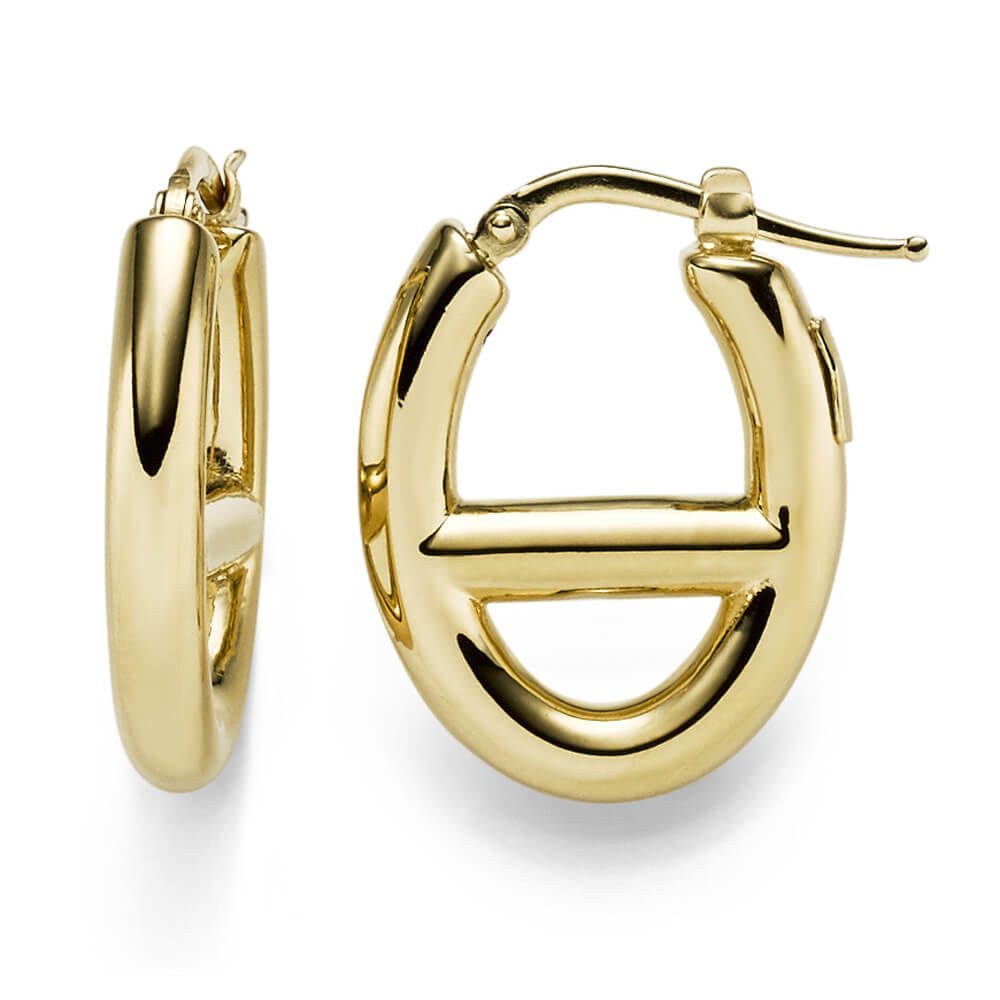 Schmuck Krone Paar Creolen Paar Steg-Anker Creolen aus 585 Gelbgold, Gold 5 günstig online kaufen