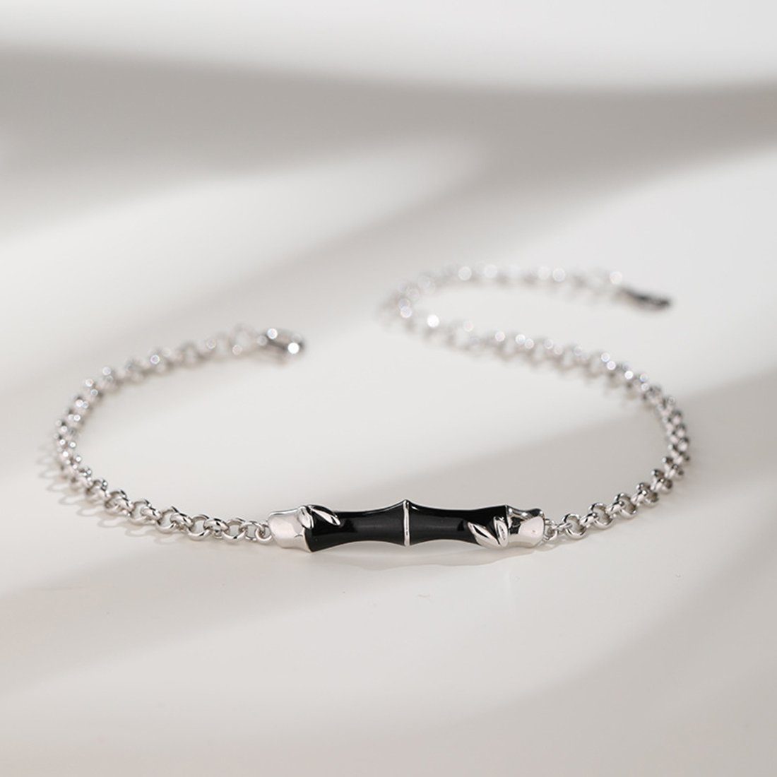 Haiaveng Bettelarmband S925 Sterlingsilber-Armband, Herren Bambus-Armband,für und Paar-Armband, Damen