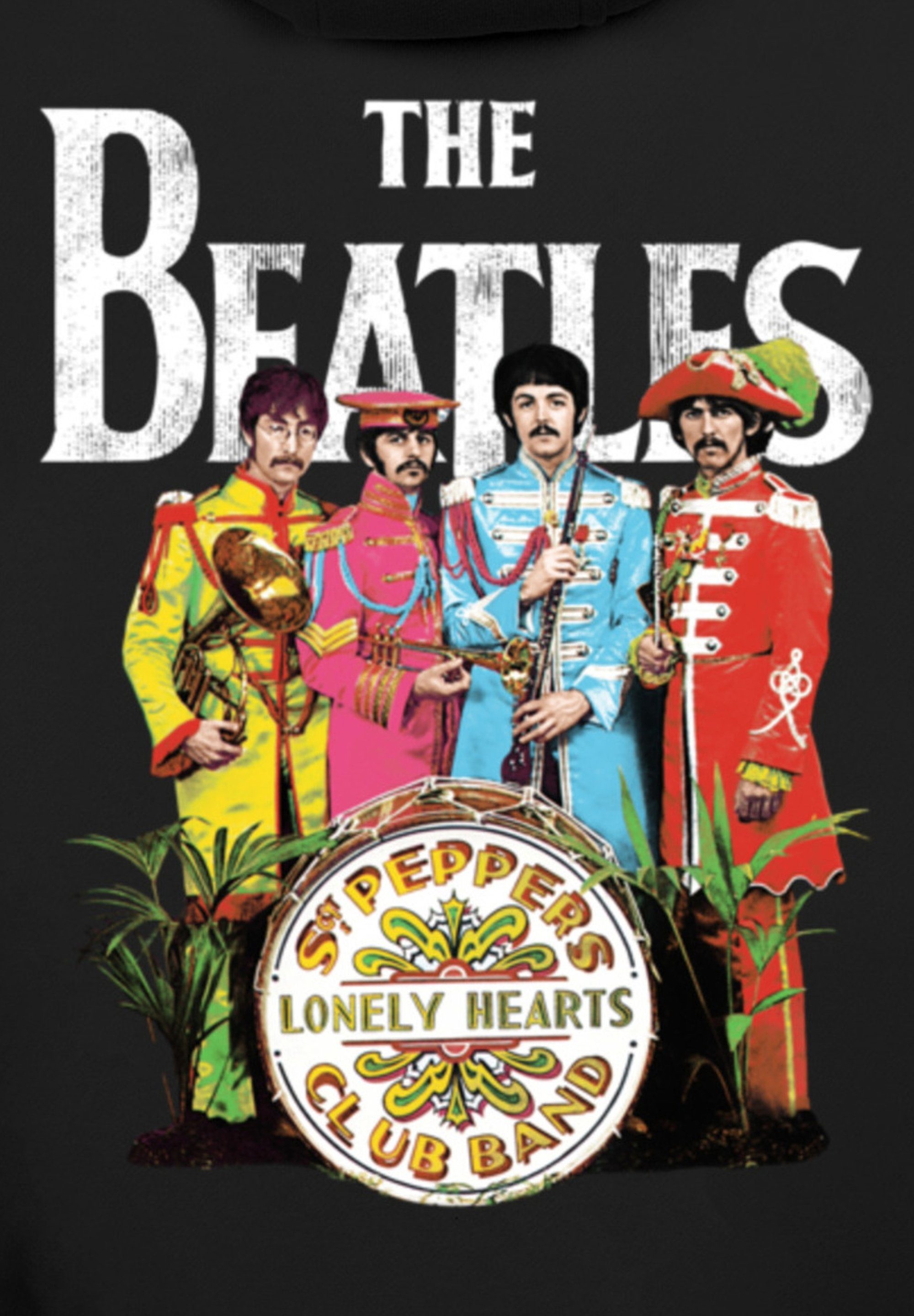 Pepper The Hoodie, Warm, F4NT4STIC Band Bequem Kapuzenpullover Rock schwarz Musik Beatles Sgt