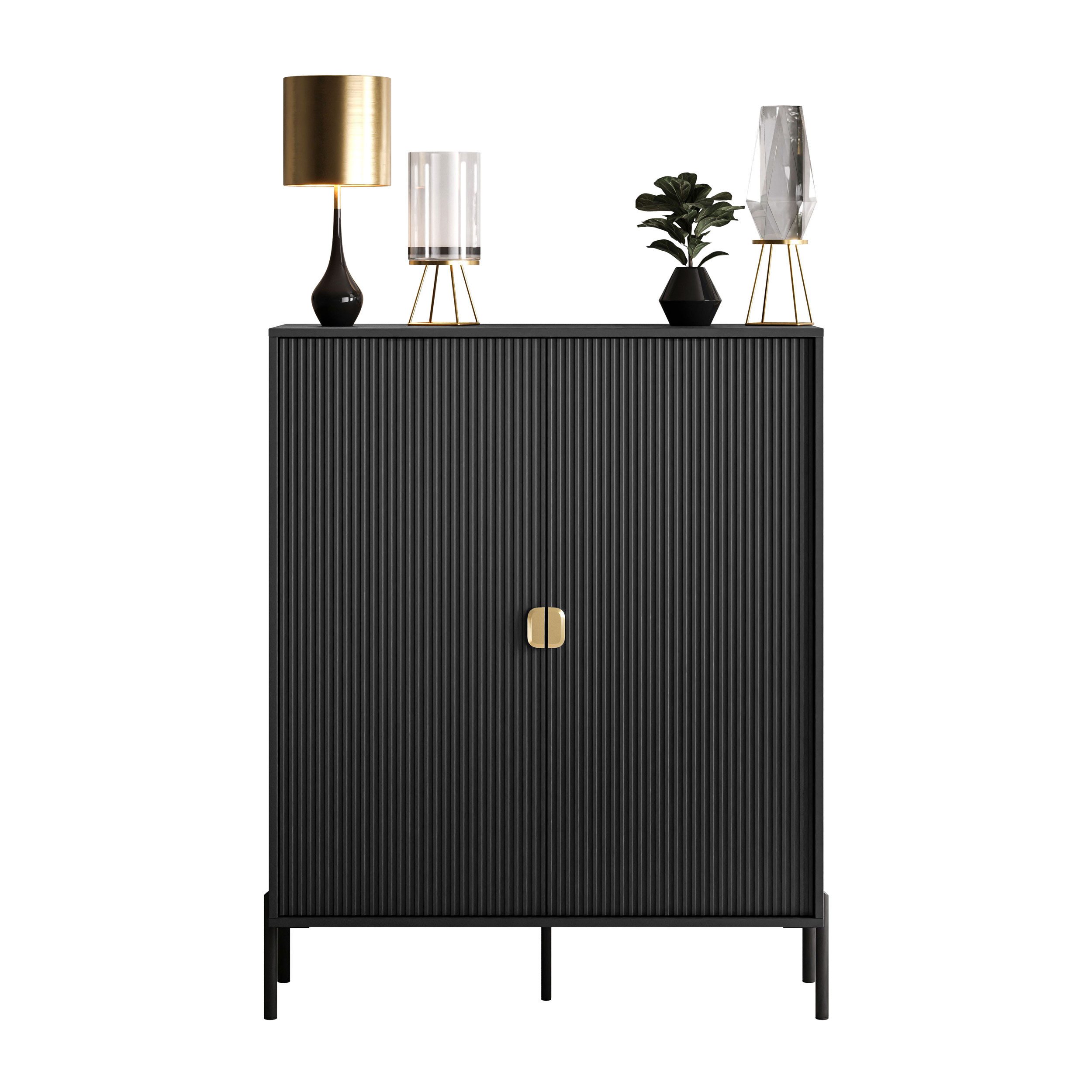 Lookway Kommode DALIA 2D mit Riffel-Front, 104x127x40 cm