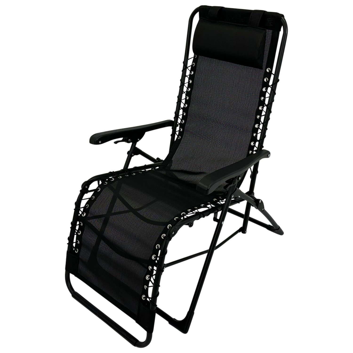verstellbar, stufenlos DEGAMO schwarz faltbar NIZZA, 2*1, Relaxsessel Kunstgewebe