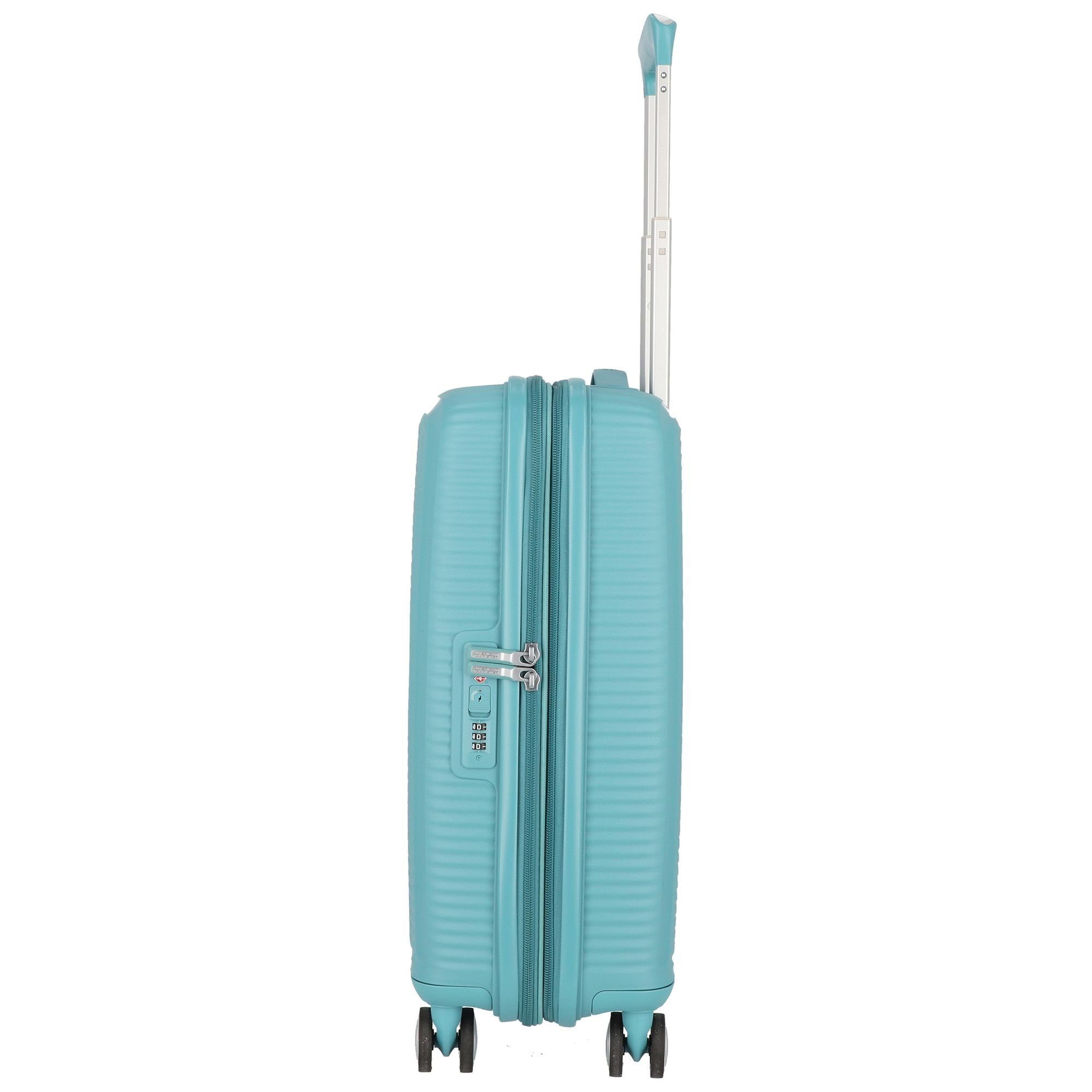 Tourister® turquoise Soundbox, 4 Polypropylen American Rollen, tonic Handgepäck-Trolley