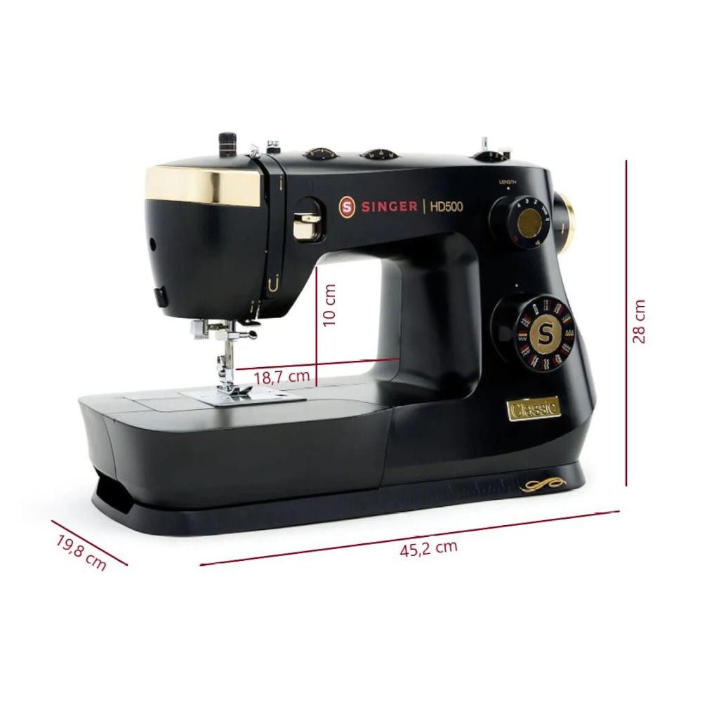 Singer Nähmaschine - HD500 Classic Black, 32 Programme, hohe Nähkraft für dickere Materialien