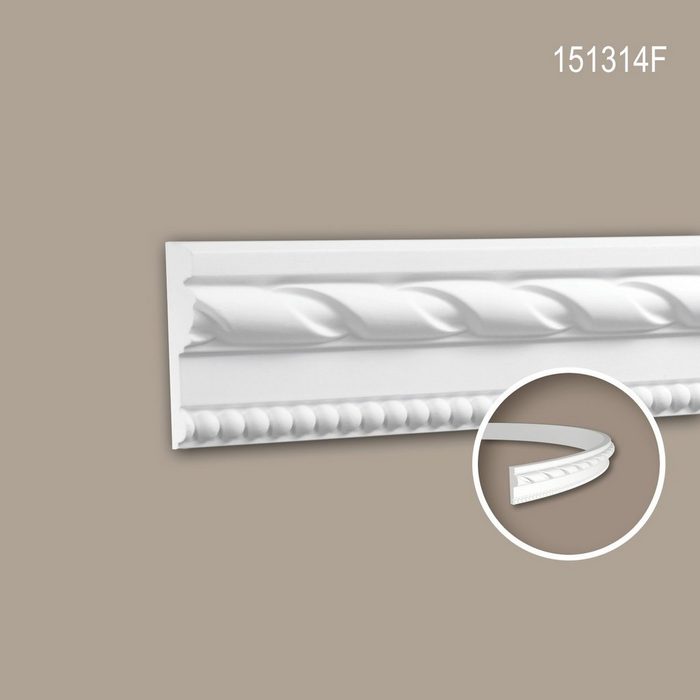 Profhome Flexprofil 151314F (Profilleiste 1-St. Flexible Wandleiste Stuckleiste Zierleiste 2 m) weiß vorgrundiert