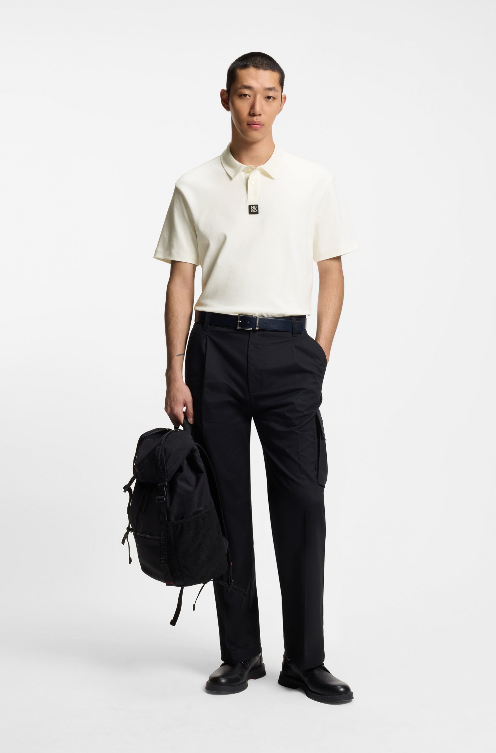 HUGO Poloshirt Deabono_D Polokragen, reine Baumwolle, Regular Fit