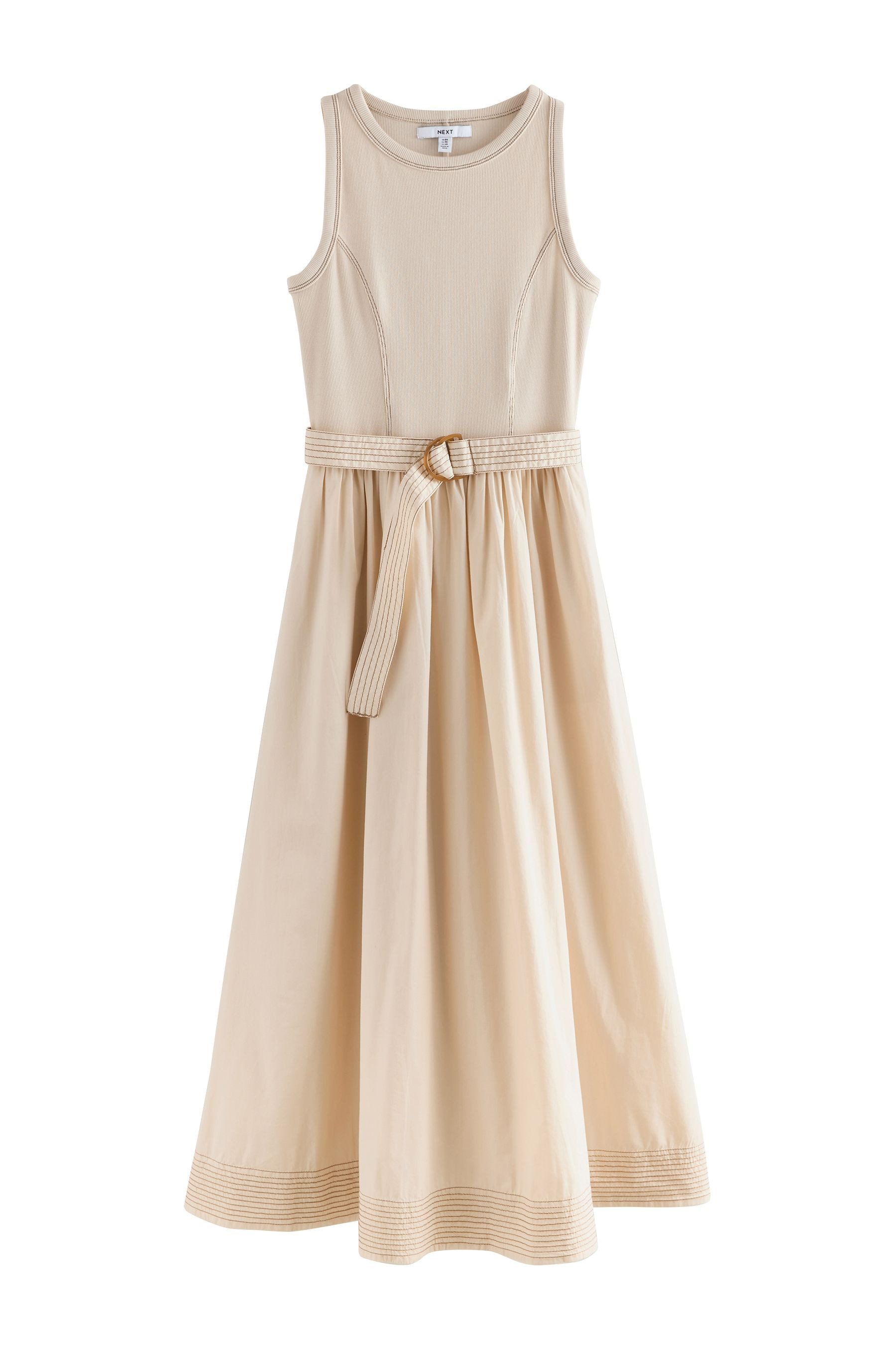 Next Midikleid 2-in-1-Midikleid aus Mischgewebe mit Gürtel (1-tlg)