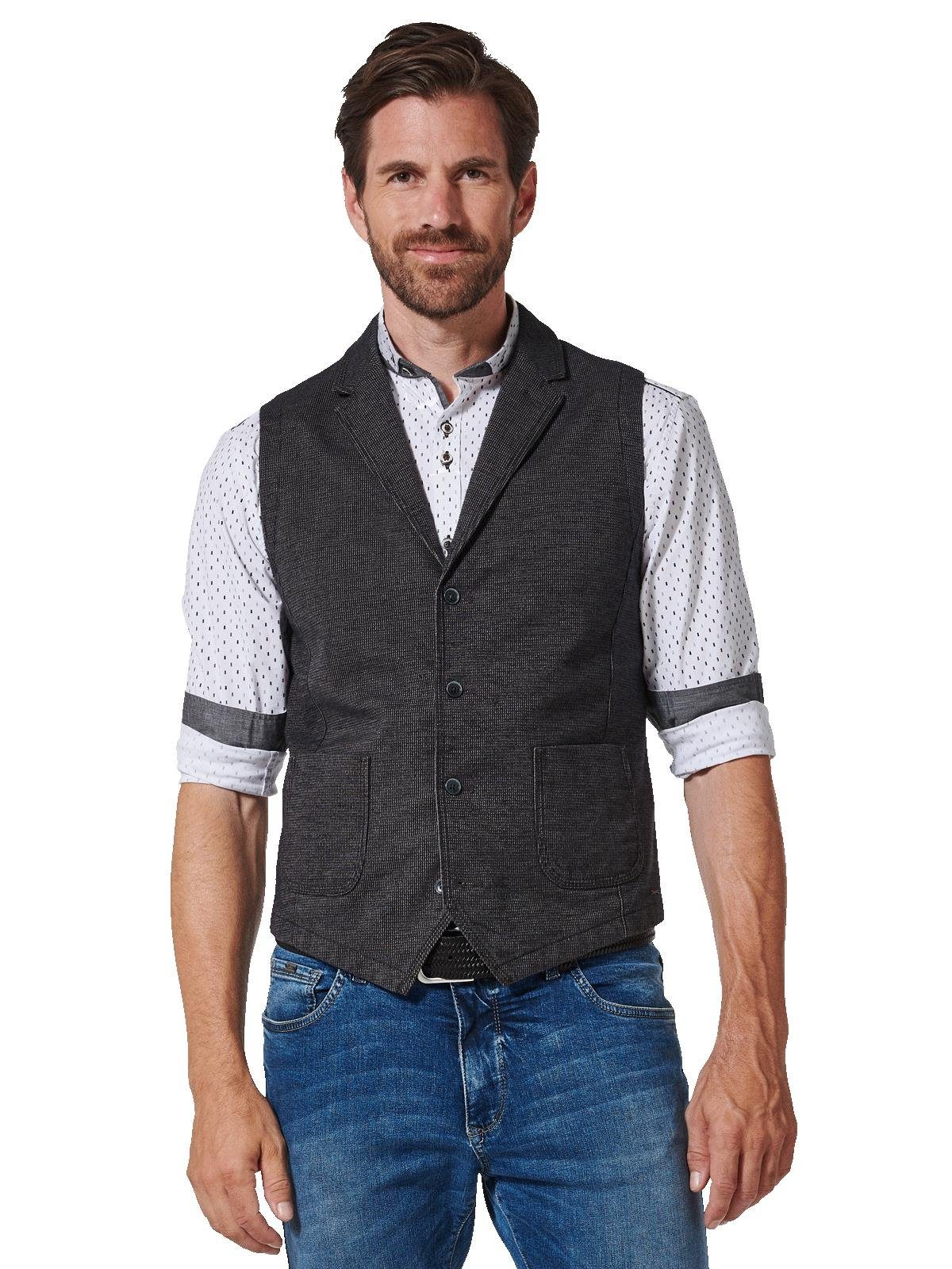 RuFengz Herren Trachtenweste - Baumwoll Weste Sommer Slim Fit