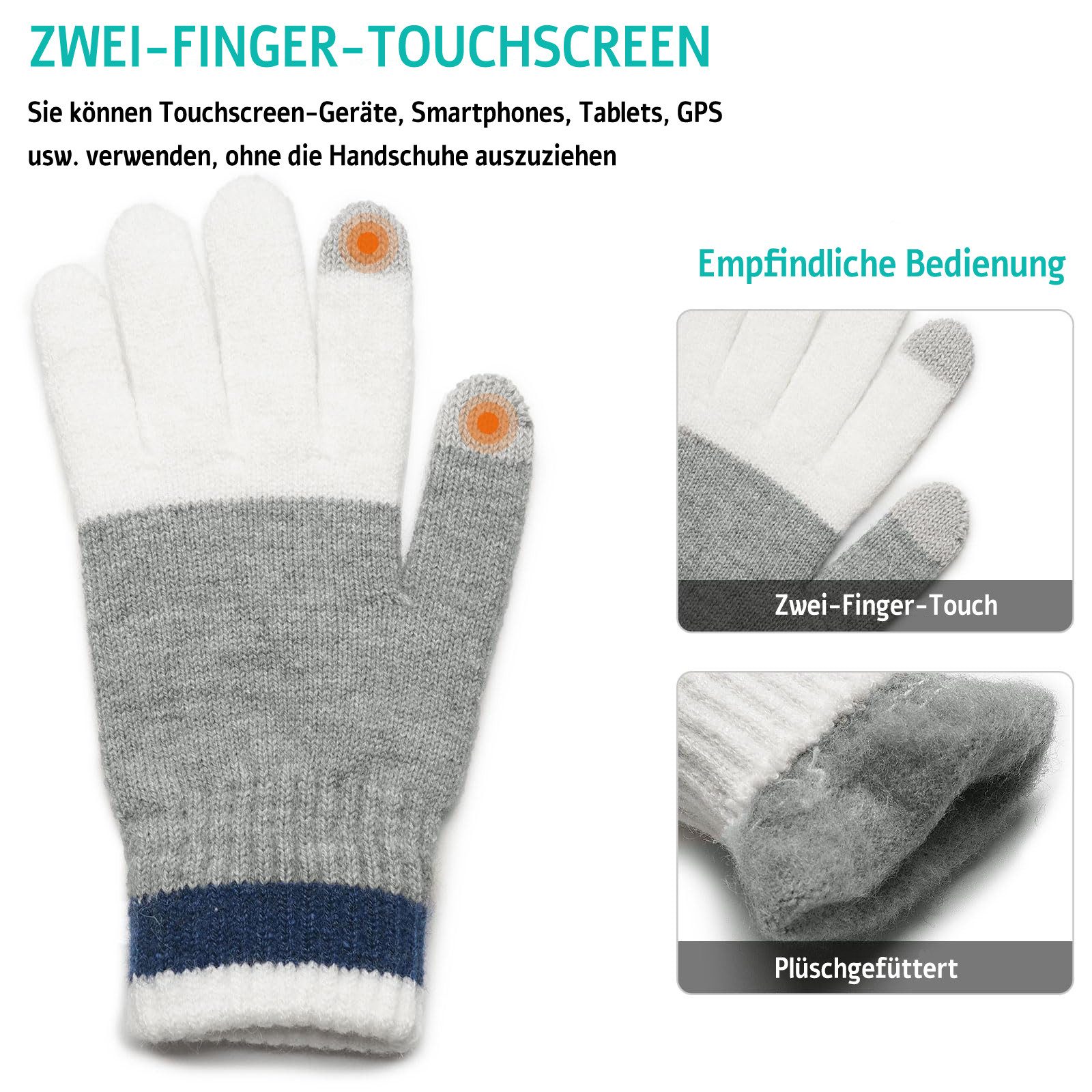 Coonoor Mütze & Schal Kinder Winter-Set aus Strickmütze, Schal und Handschuhen Winter-Wärme-Dreiteiler