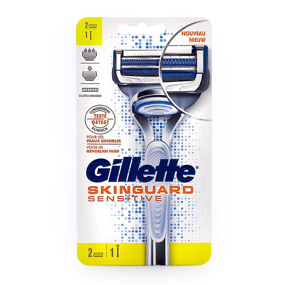 Gillette Rasierklingen Gillette SkinGuard Sensitive Starter-Set mit 2 Rasierklingen + Griff