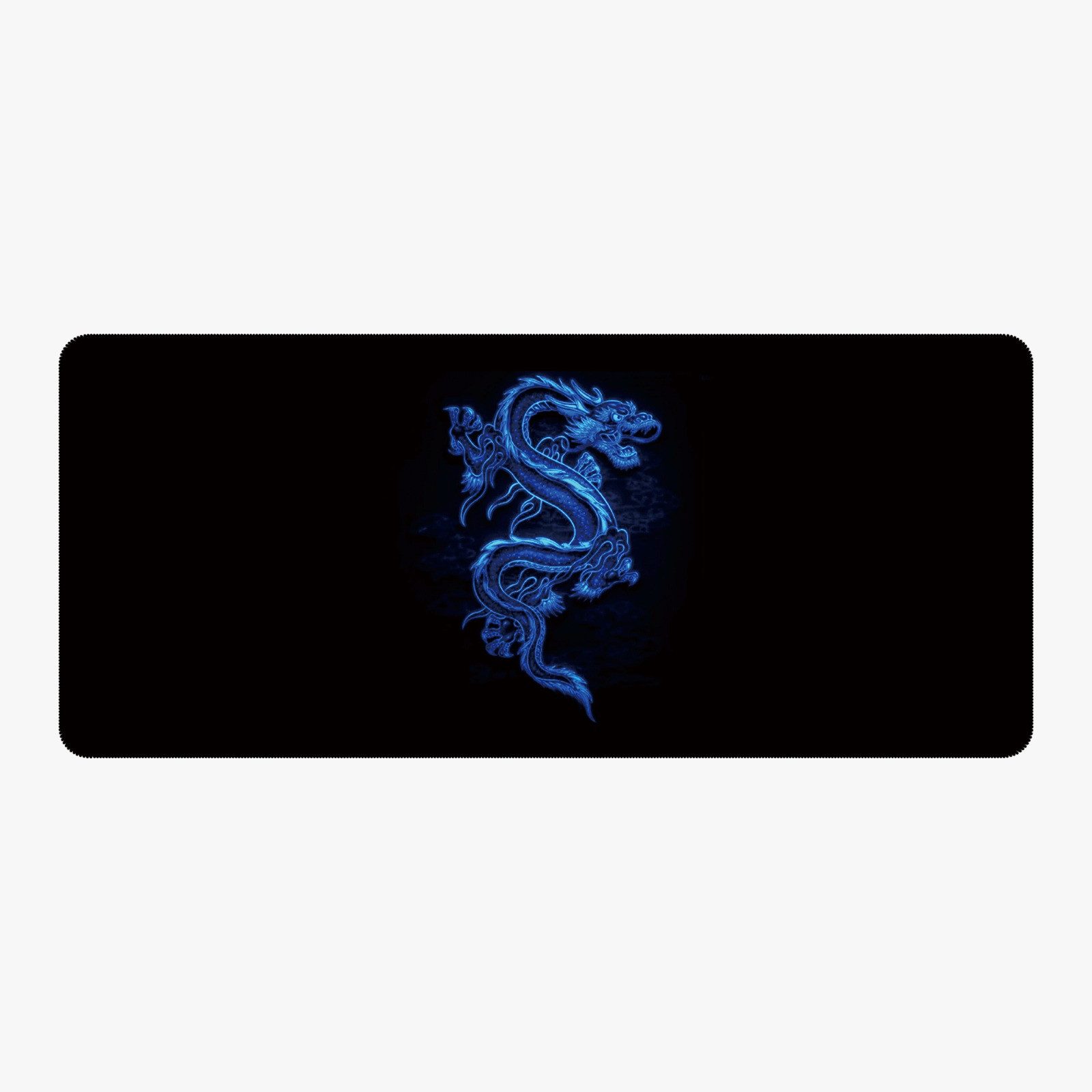 Silmo Mauspad XXL 90x40cm Drache blau Gaming Mousepad Präzision Geschwindigkeit, Vernähter Rand rutschfest leise Gaming Büro Office Homeoffice Mousepad