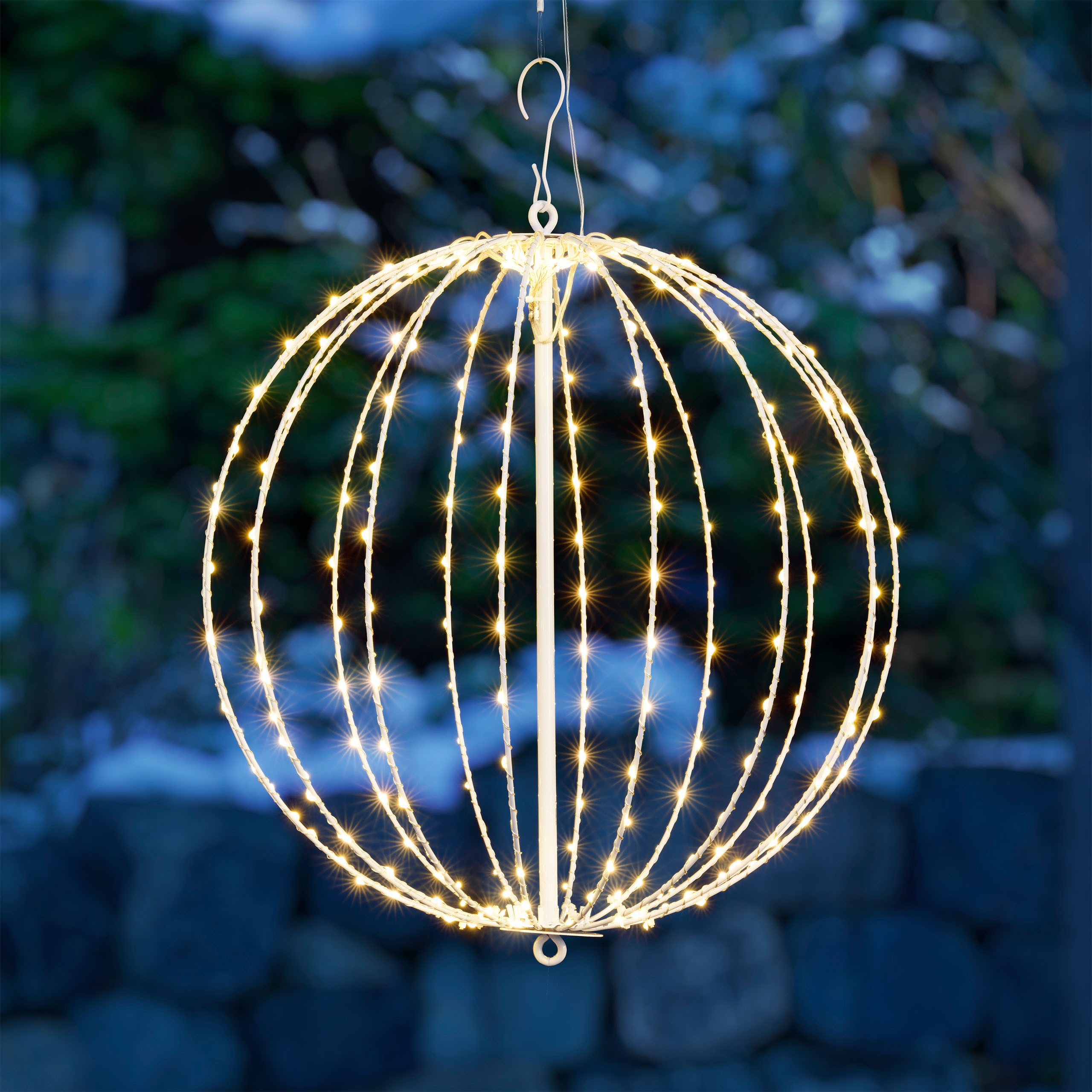OTTO home LED Kugelleuchte LED-Leuchtkugel THALLIA, Timerfunktion, LED fest integriert, Warmweiß, 6/18-h Timer, IP44, 5 m Zuleitung