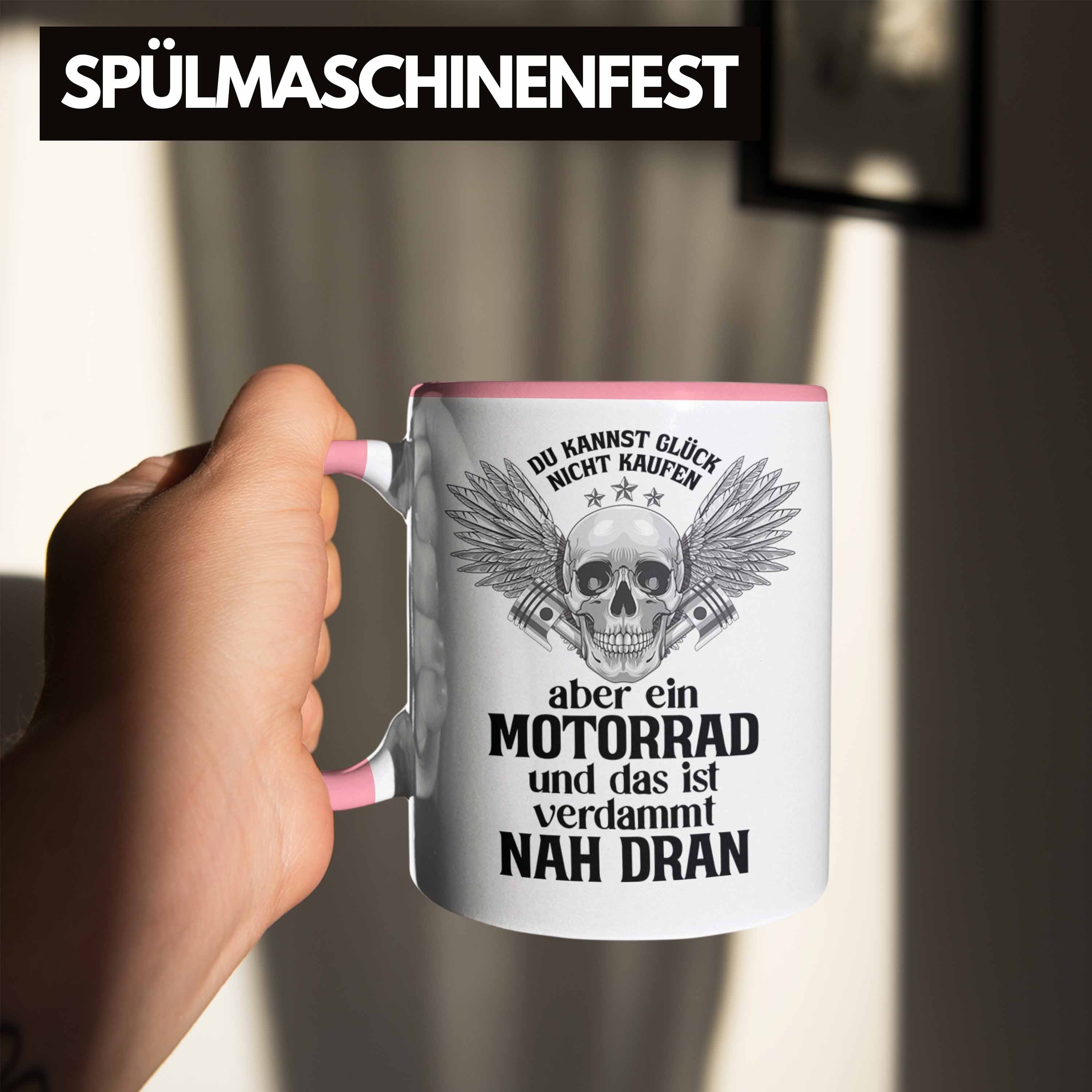 Motorrad Geschenk Trendation Herren Tasse Motorradfahrer für für Tasse Männer Rosa Kaffeetasse Spruch - Biker Trendation