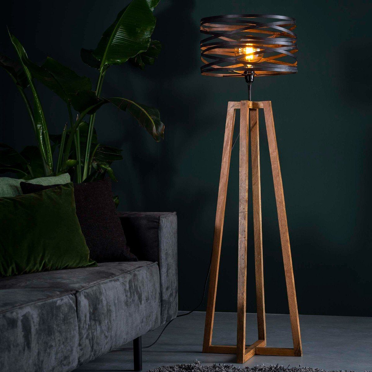 Liadomo Stehlampe Prescott, ohne Leuchtmittel, Stehlampe im rustikalen Industrial Stil