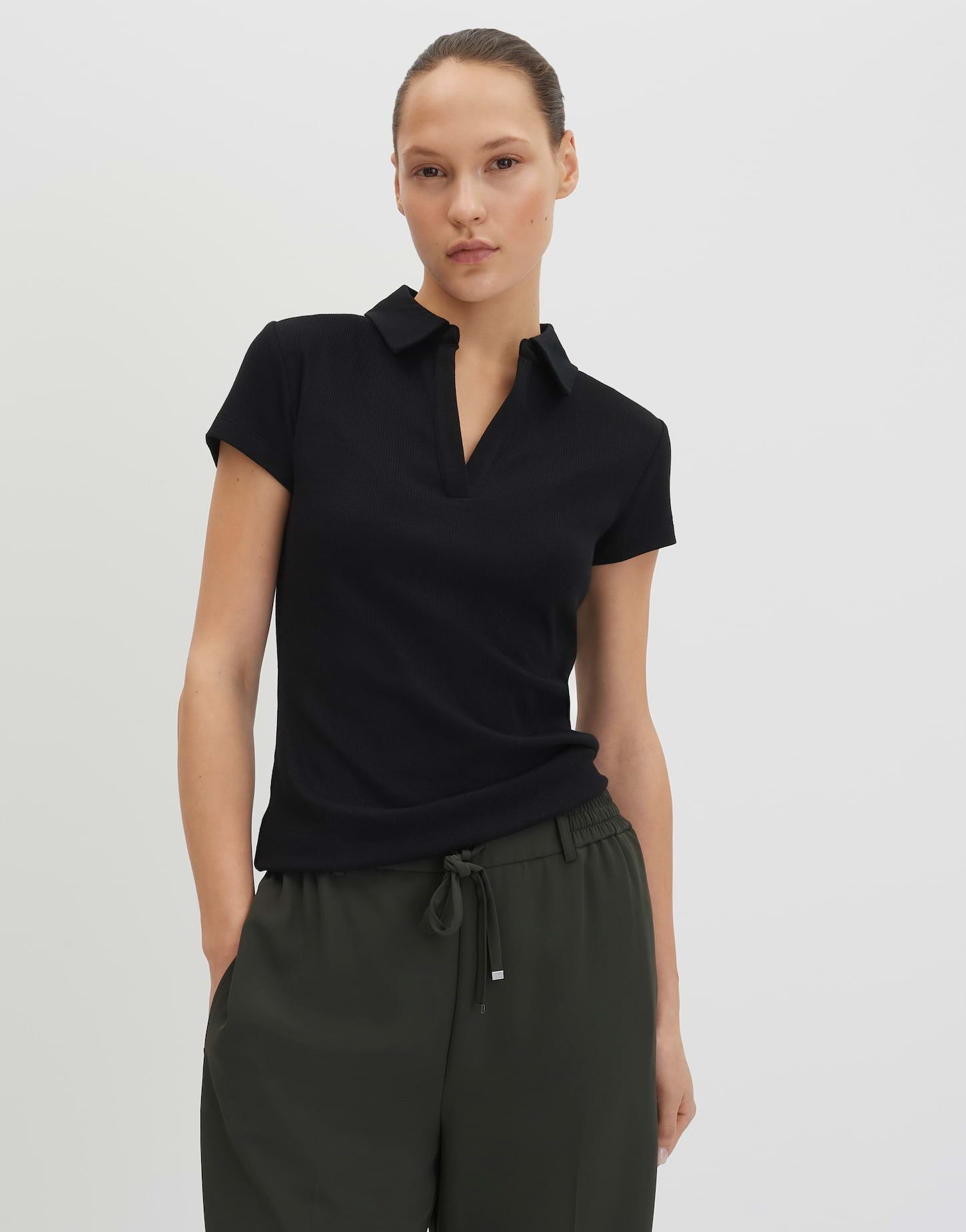 someday Kurzarmshirt Kleoh Polo aus Jersey mit Polokragen Mit Polokragen und softer Rippenstruktur