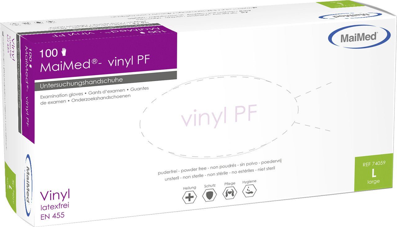 MaiMed Einweghandschuhe MaiMed Einmalhandschuhe Vinyl Größe L