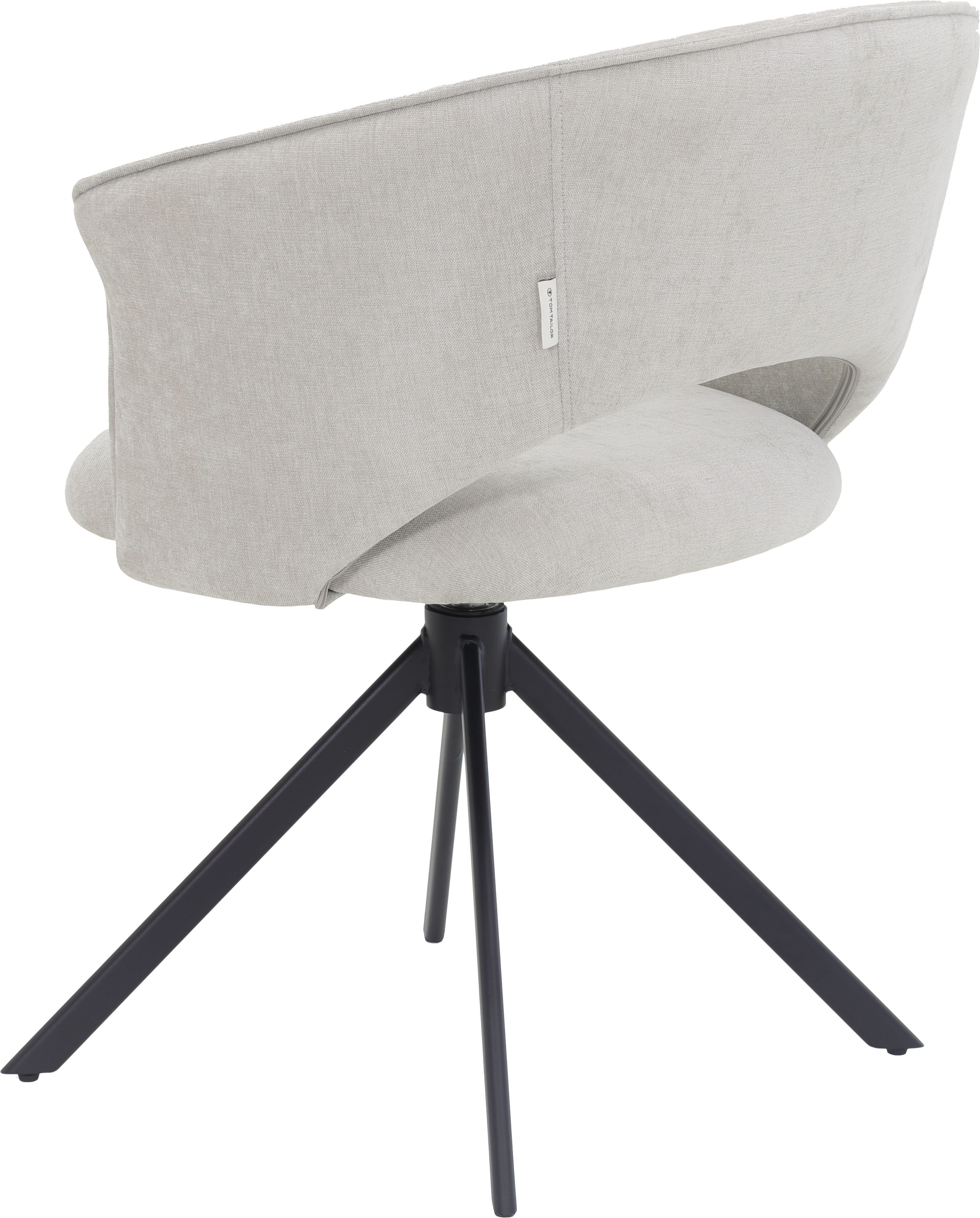 TOM TAILOR HOME Armlehnstuhl CURVY ARMCHAIR (Set, 2 St), mit Armlehnen, drehbar, Rückholfunktion, Rückenausschnitt