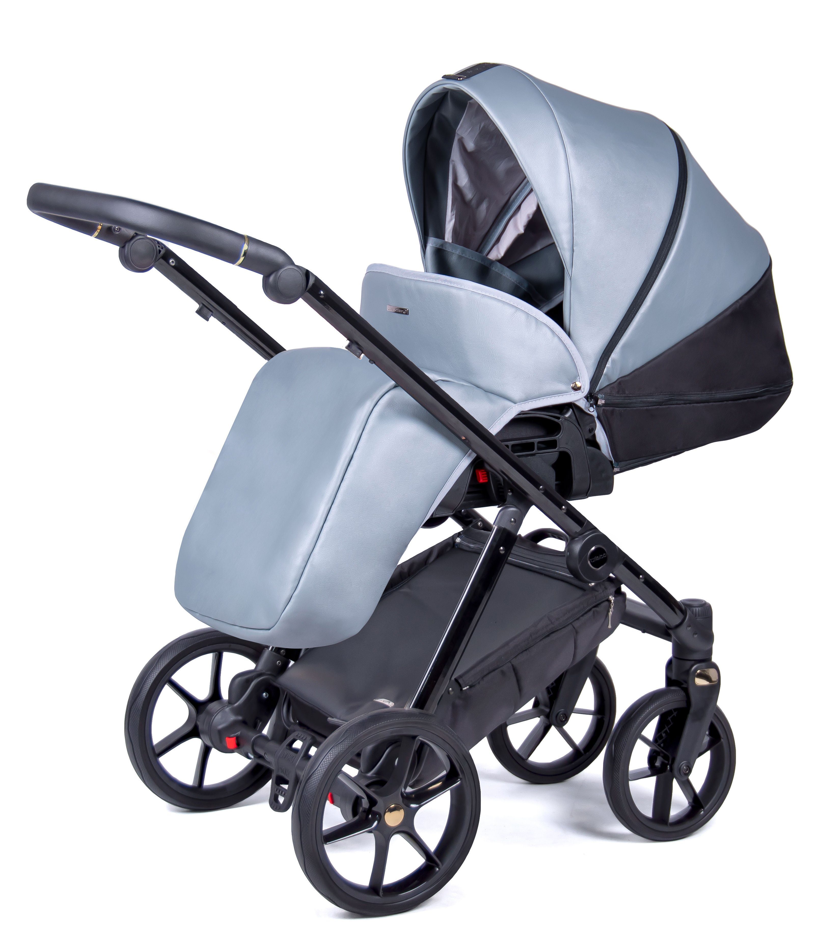 Axxis Kinderwagen-Set babies-on-wheels Oceanblau in 2 Premium - schwarz 14 1 = Designs in Gestell Kombi-Kinderwagen 12 - Teile