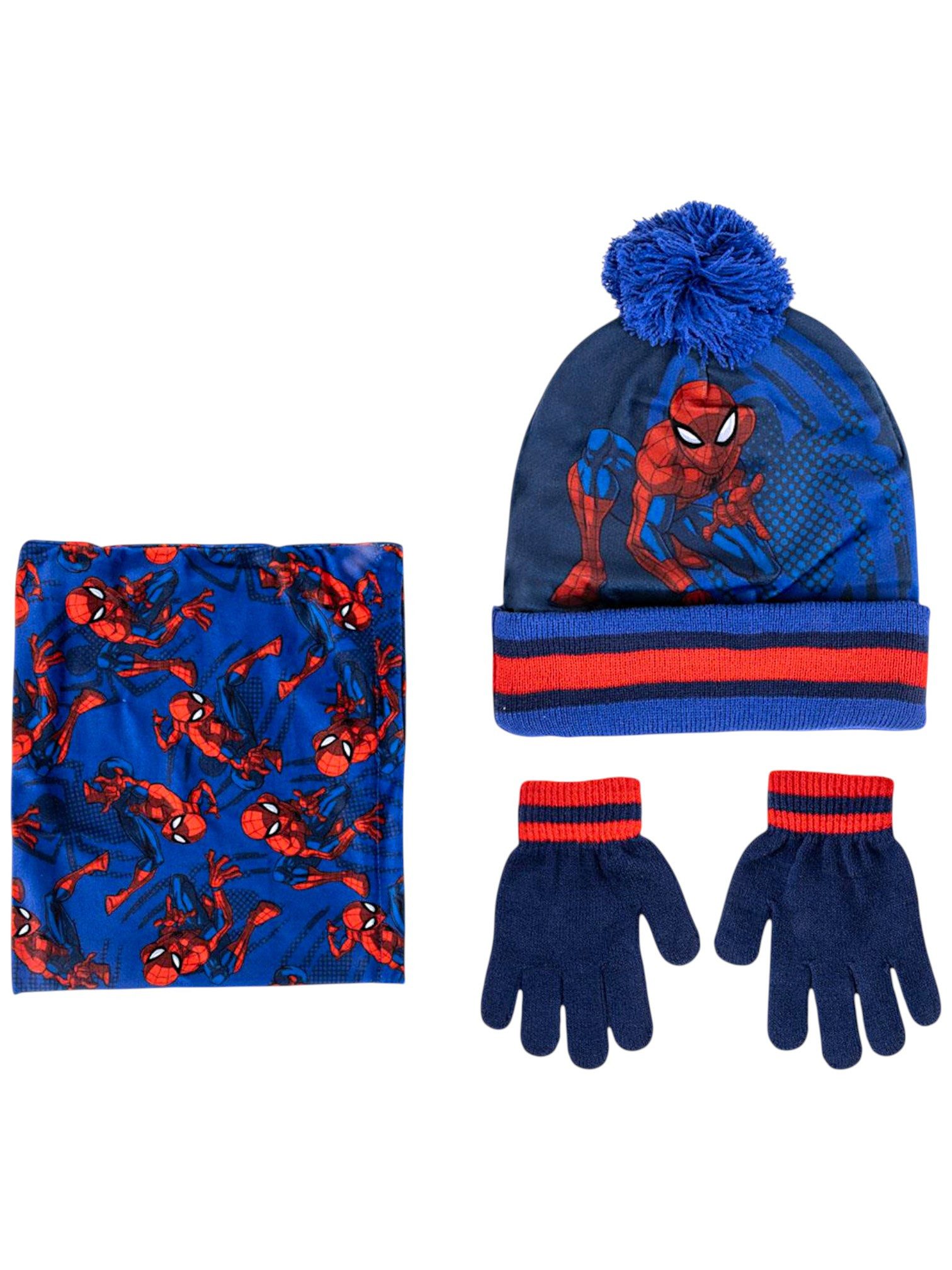 Cerdá Bommelmütze Spider-Man - Marvel (3-St) Jungen Winter-Set Mütze Einheitsgröße 2-5 Jahre