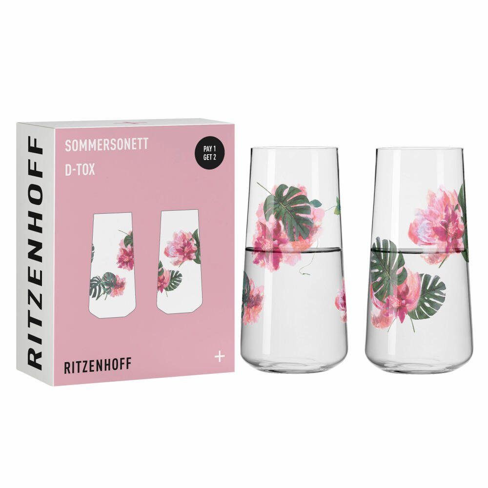 Ritzenhoff Gläser-Set Universalglas 2er-Set Sommersonett 2023, 2-tlg., Kristallglas, Made in Germany