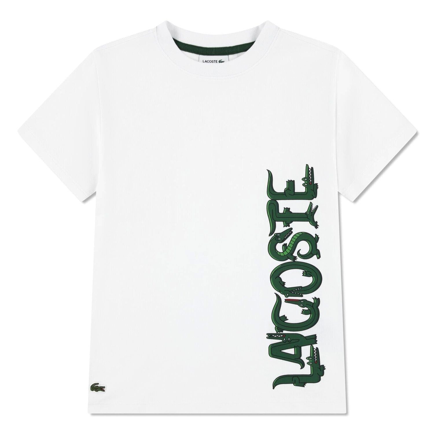 Lacoste T-Shirt Lacoste Kinder T-Shirt mit Seiten-Logo – Weiß