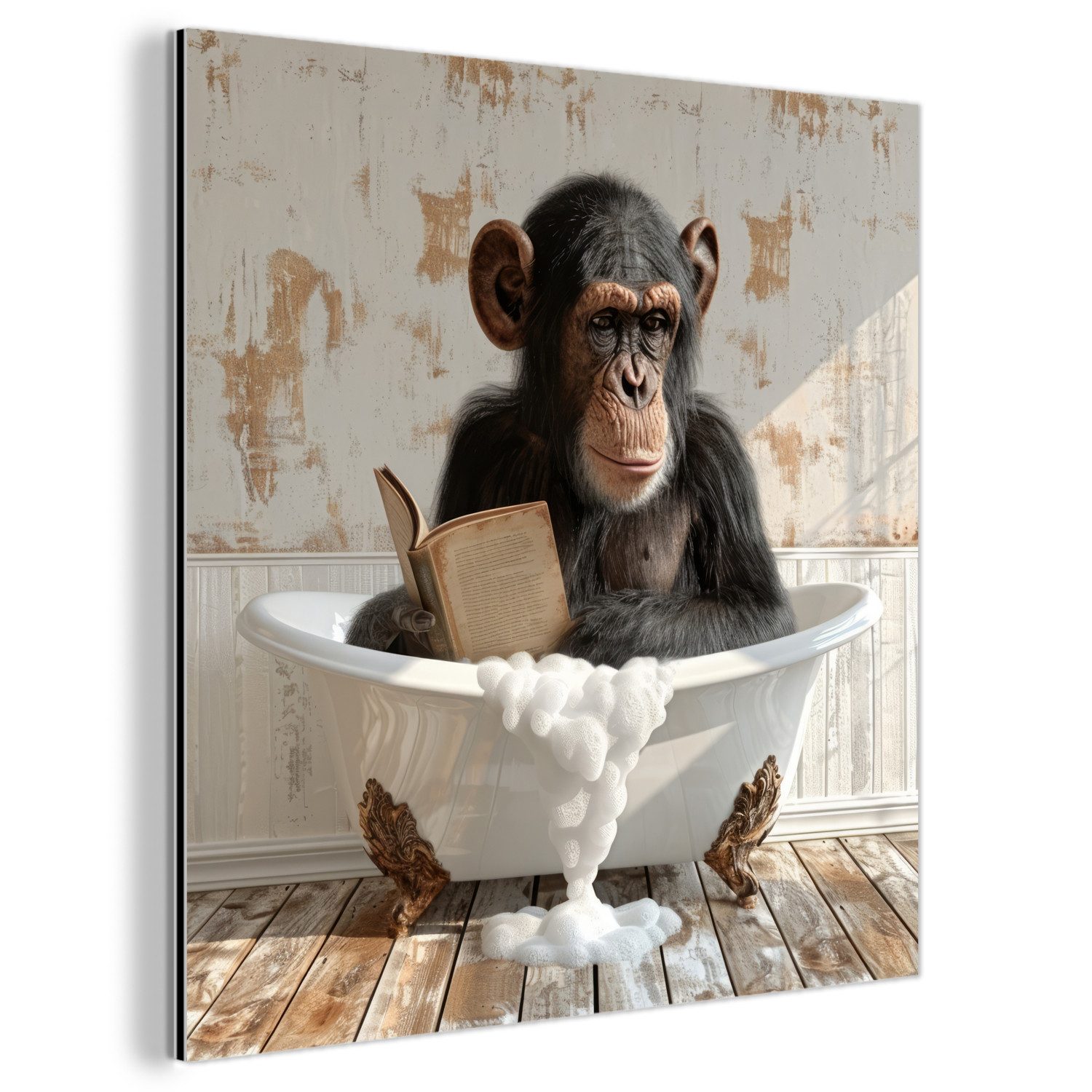 MuchoWow Metallbild Vintage - Affe - günstig online kaufen