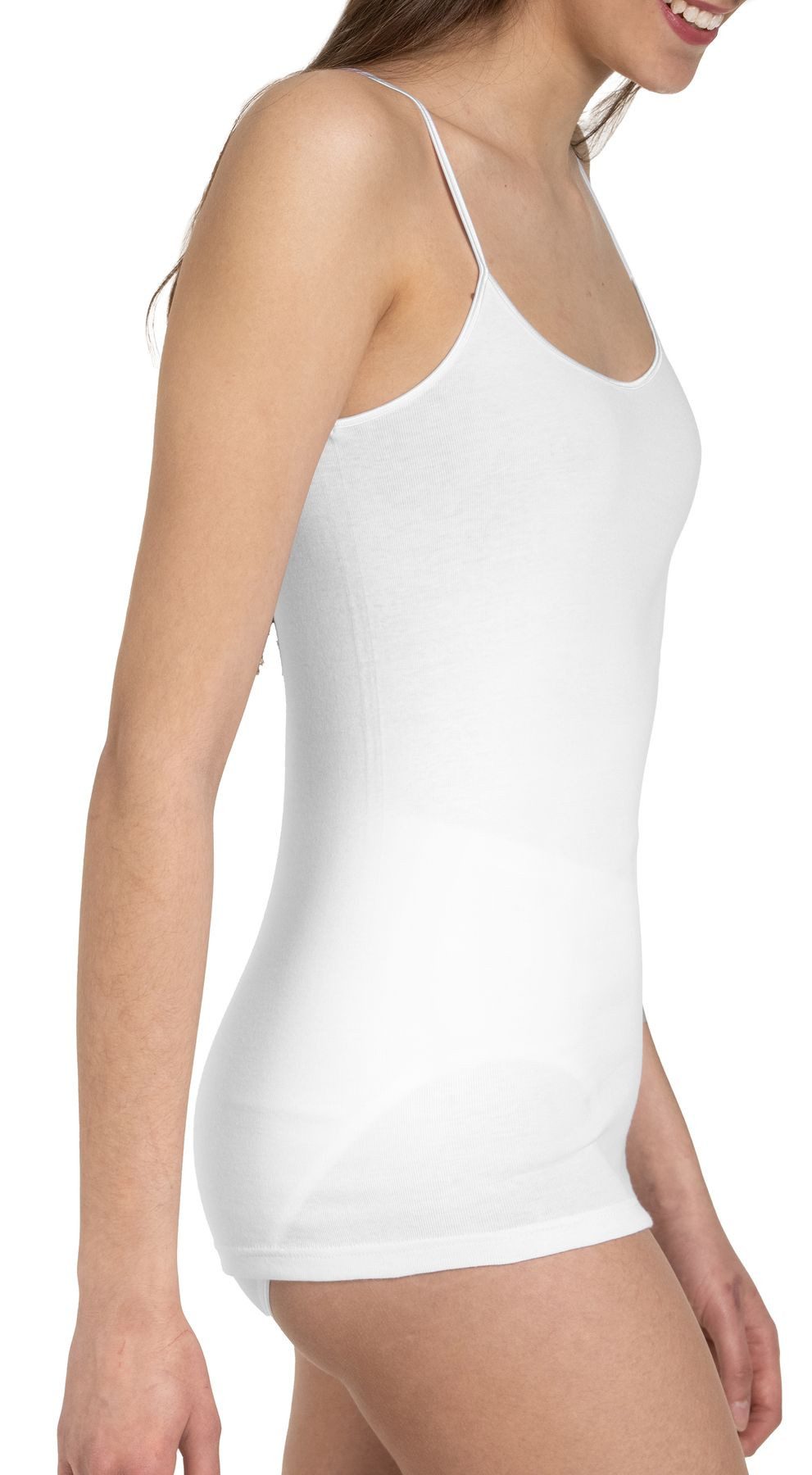 HAASIS Bodywear 1919 Unterhemd Damen Spaghetti Top 66501602-weiss (Packung, 5-St., 5er Pack) Optimale Passform, pflegeleicht, formbeständig, hautfreundlich