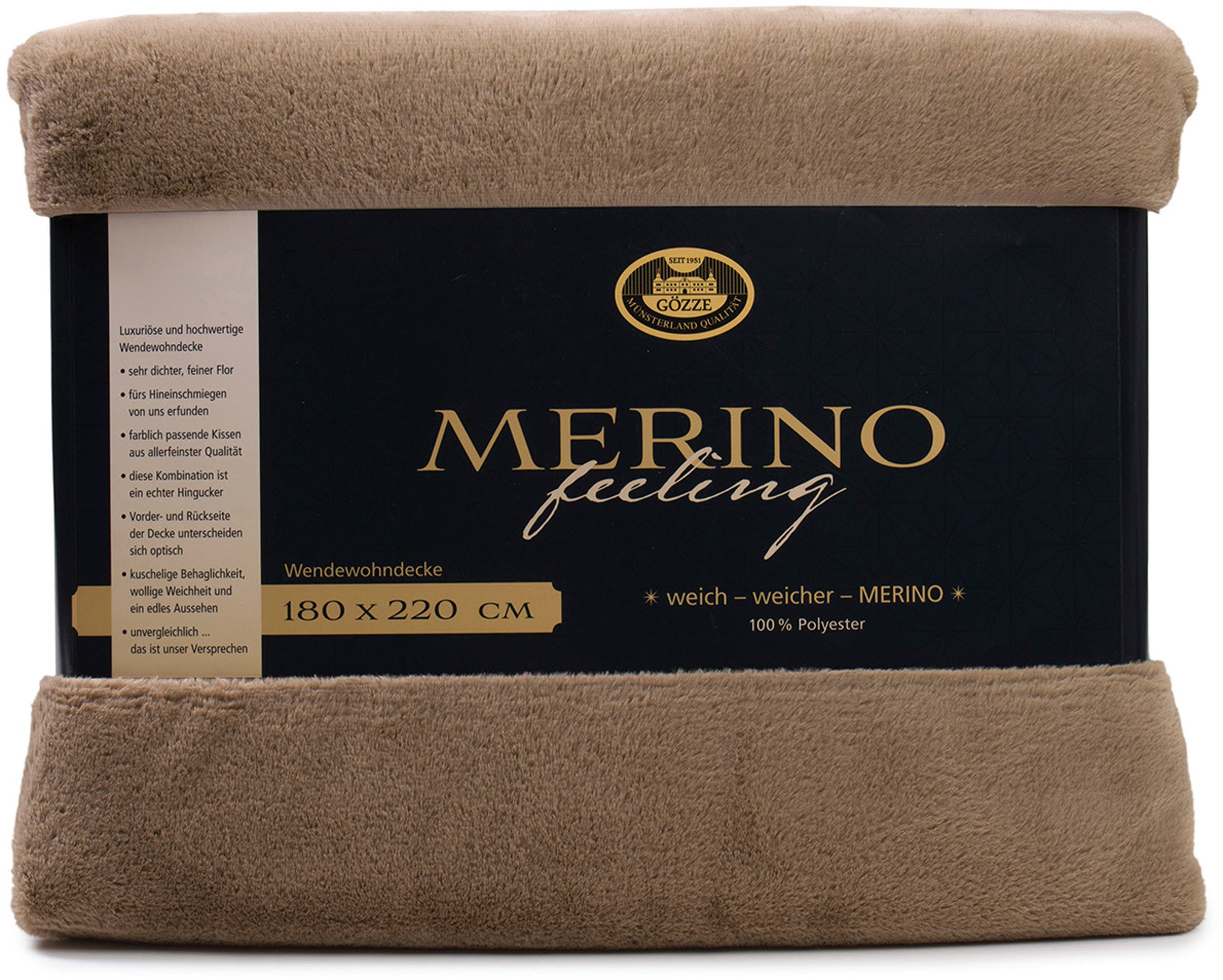Wohndecke Merino Wendewohndecke, Gözze, kuschelig weich