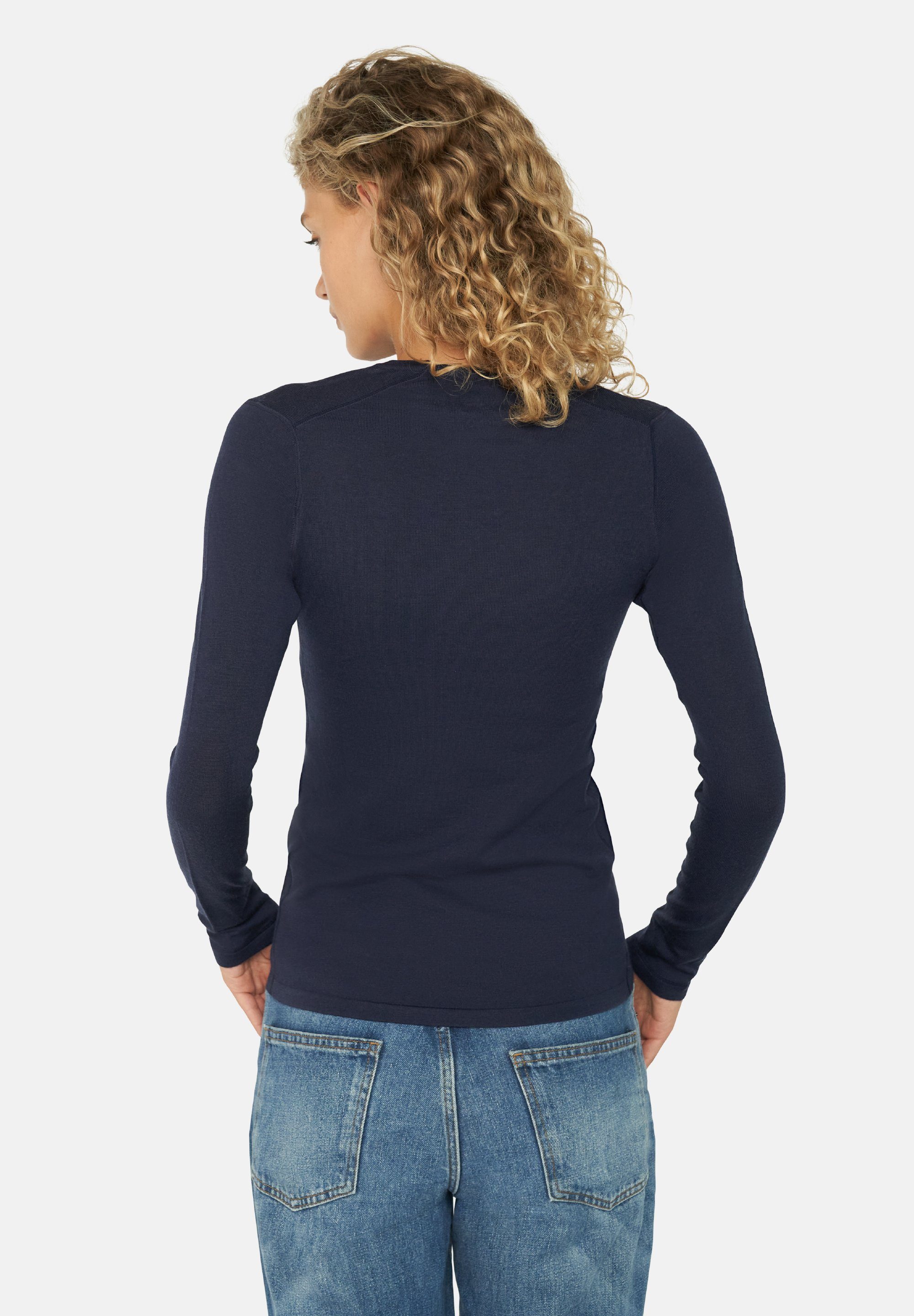 ENDURANCE dark Funktionsshirt DANISH Damen Merino Thermounterhemd navy Temperaturregulierend