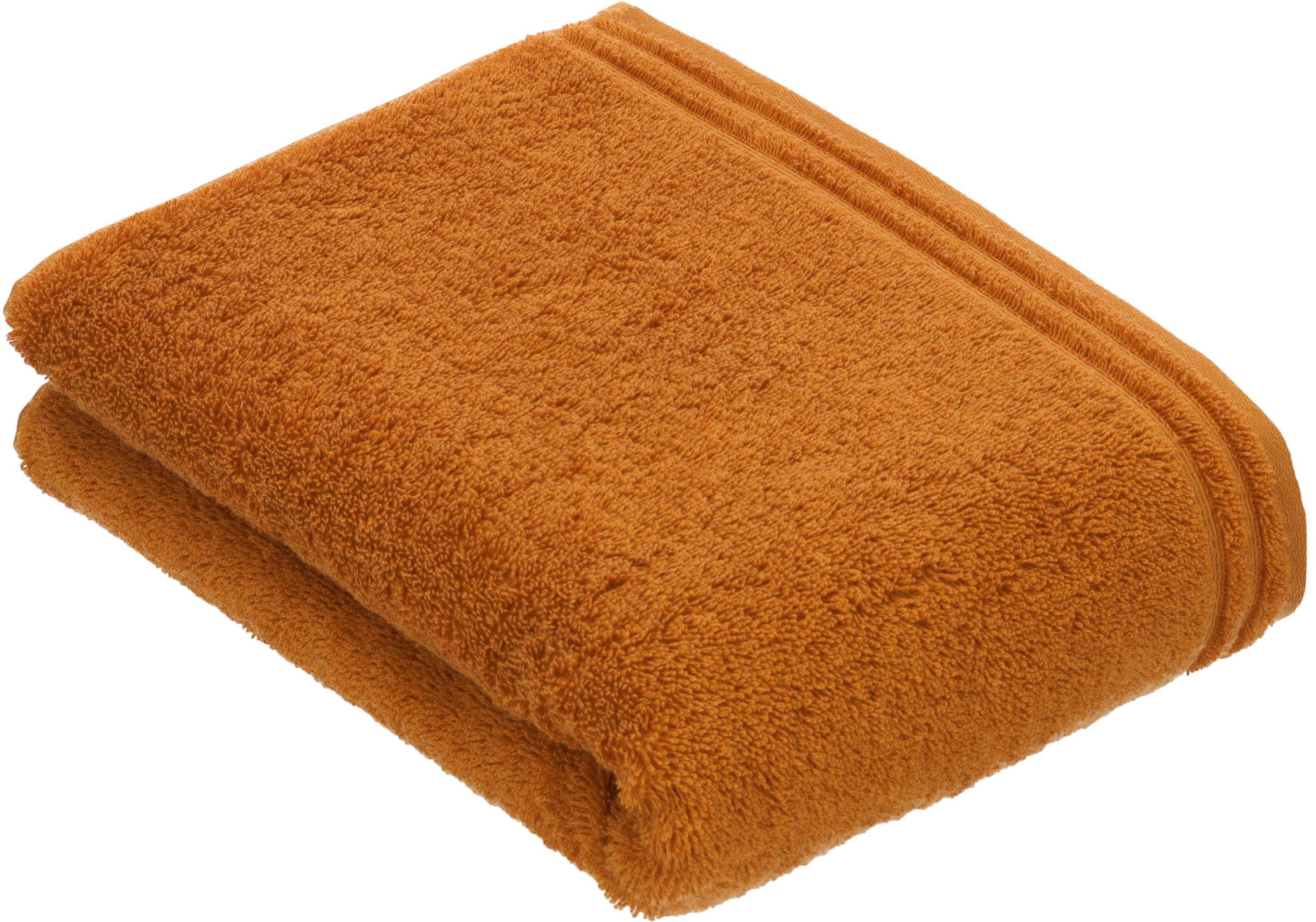 Vossen Handtuch Calypso schmaler Baumwolle, einfarbig mit 100% aus Walkfrottee Feeling, fox Bordüre (1-St), Vegan