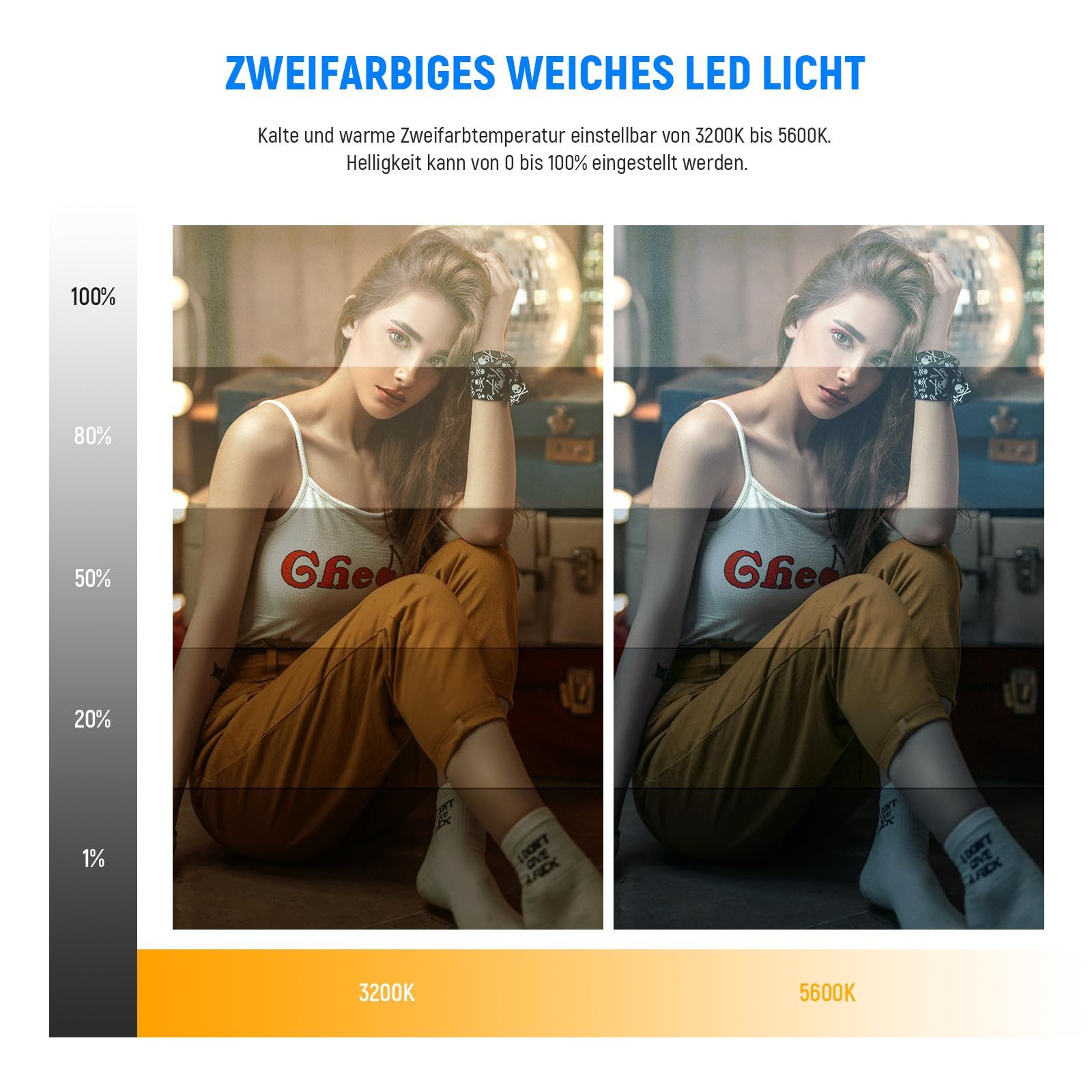 Neewer Videoleuchte NL-192AI 2er 13" LED Videolicht Panel mit Stativ, 8000mAh Batterie, 3200K-5600K CRI 97+ 2400lux, Studio-Licht für Streaming Live YouTube