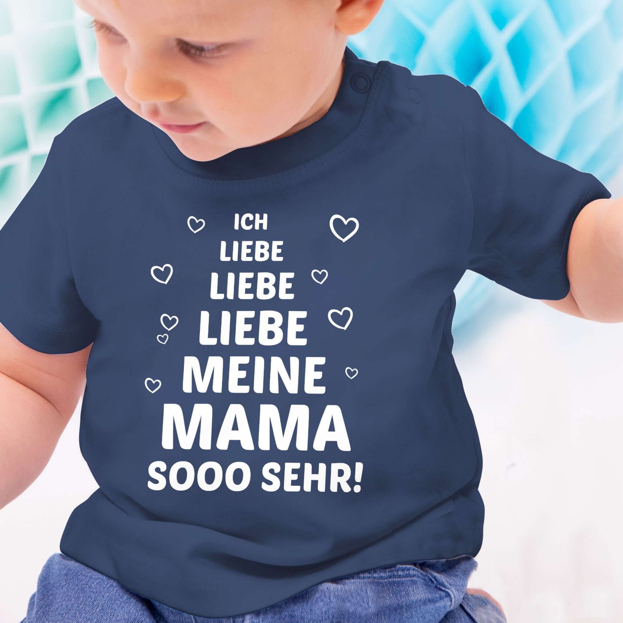 liebe sehr meine Blau Mama so T-Shirt Navy Ich Muttertagsgeschenk 1 Shirtracer
