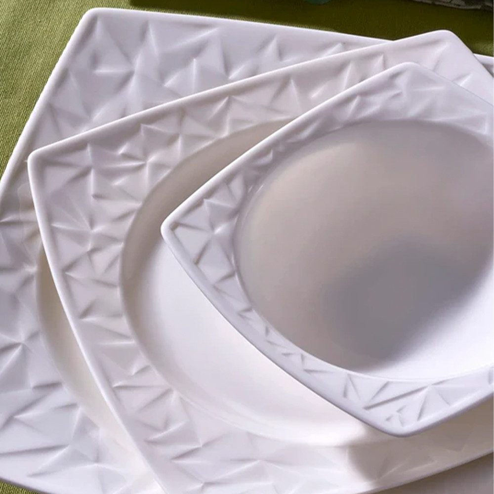 GÜRAL Porselen Tafelservice VIVENTE (24-tlg), 6 Personen, Porzellan, Modernes und elegantes Tafelservice