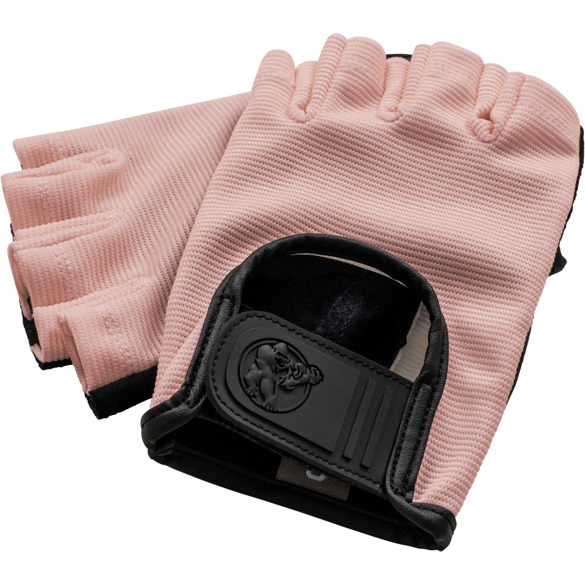 GORILLA SPORTS Trainingshandschuhe Farbwahl Rosa - Handschuhe Fitness - Sporthandschuhe Leder, XS/S/M/L/XL
