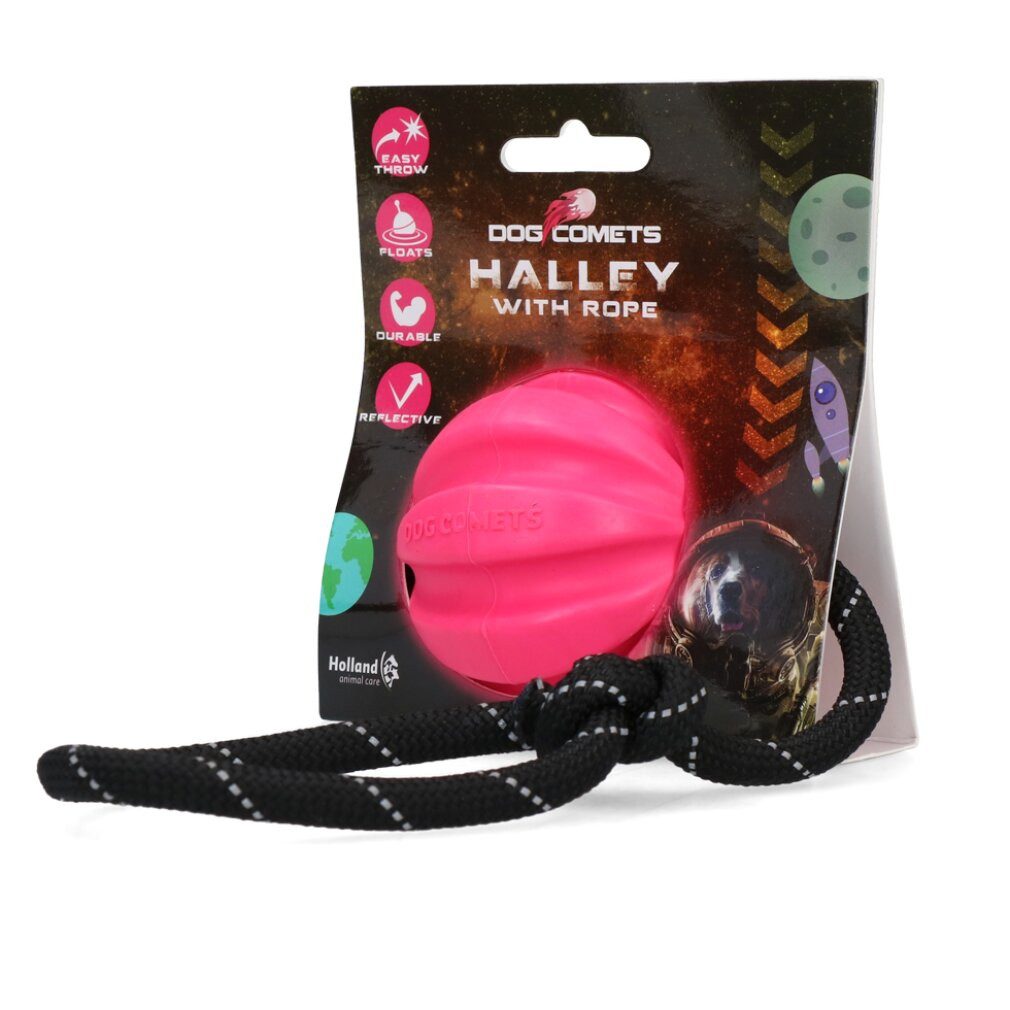 Holland Animal Care Tierball Dog Comets Ball Halley Pink with rope